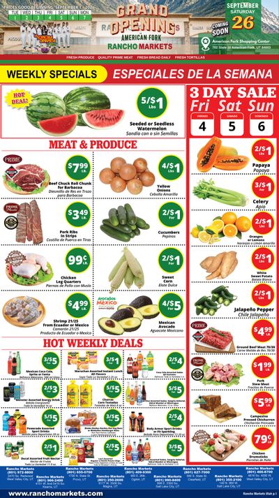 Rancho Markets (Utah) Weekly Ad September 1 - 7, 2026