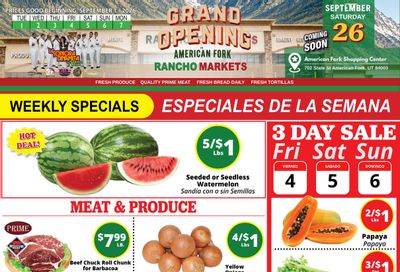 Rancho Markets (Utah) Weekly Ad September 1 - 7, 2026