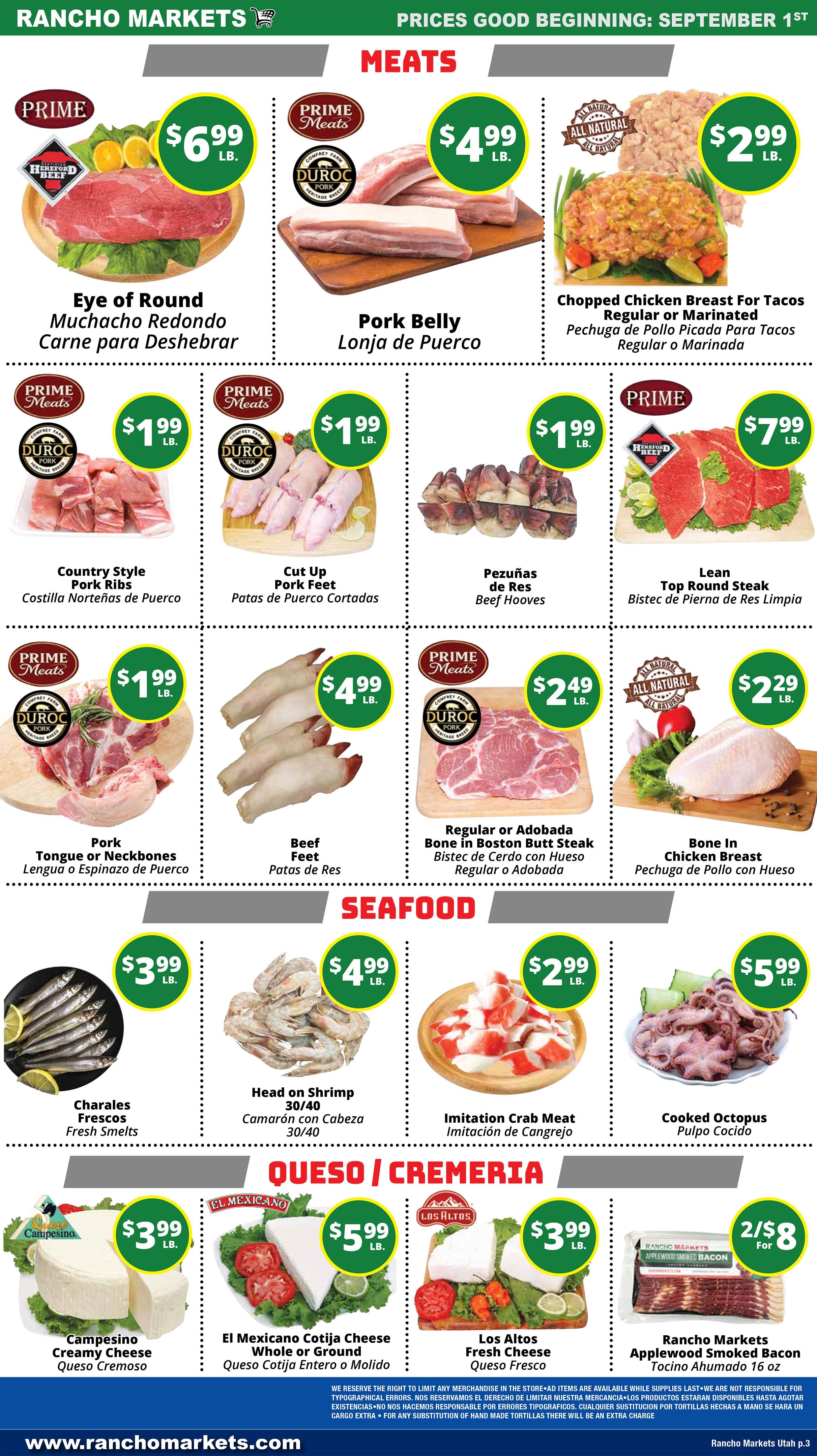 Rancho Markets (Utah) Weekly Ad September 1 - 7, 2026