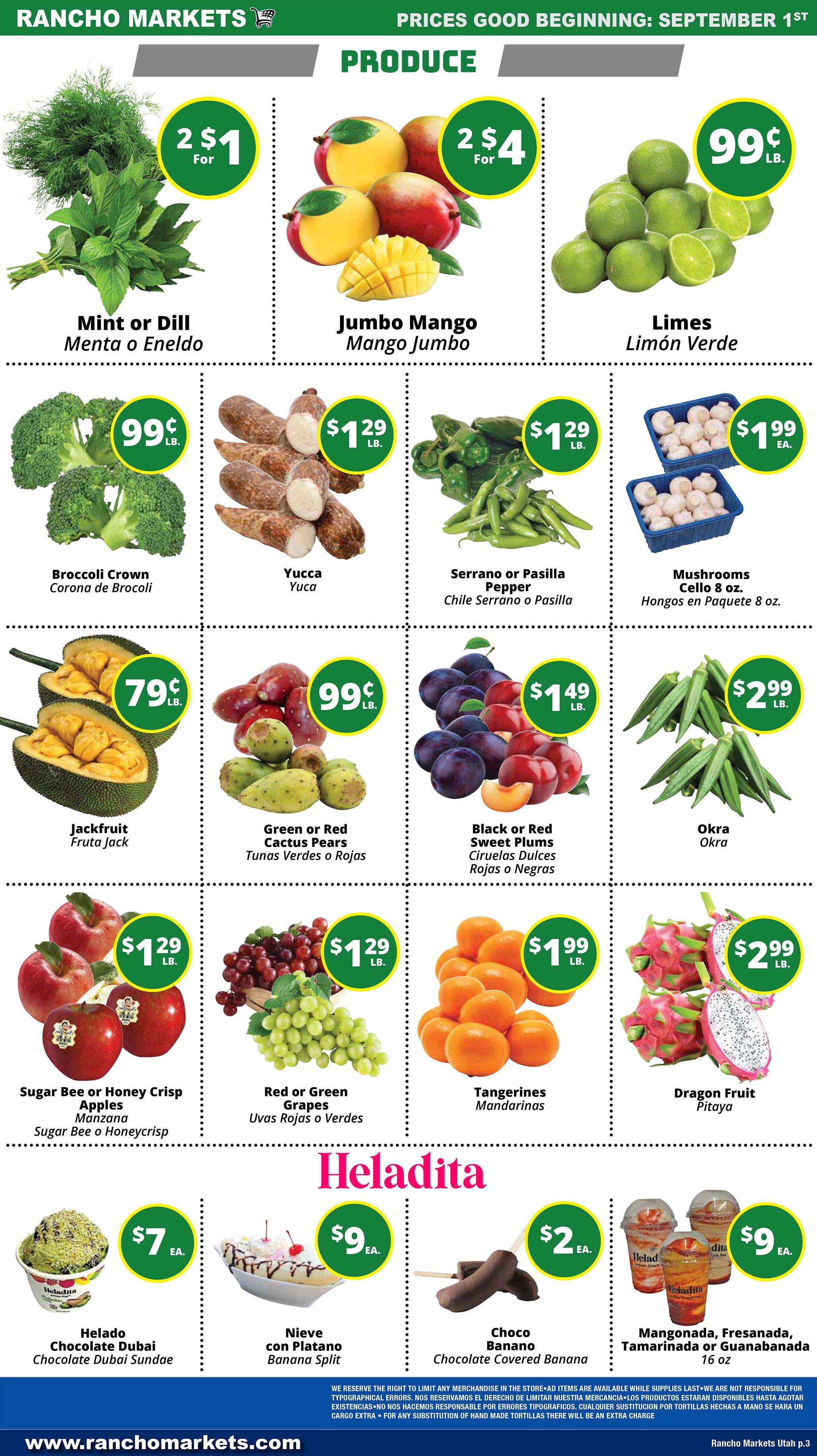 Rancho Markets (Utah) Weekly Ad September 1 - 7, 2026