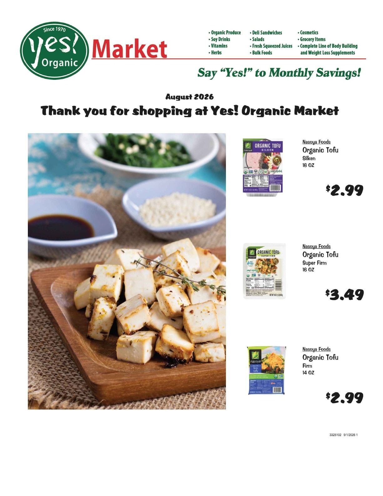 Yes! Organic Market Monthly Sales Weekly Ad September 1 - 30, 2026