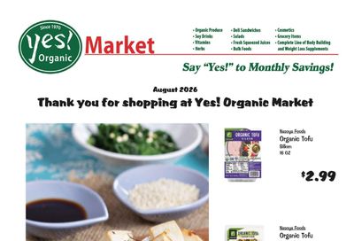 Yes! Organic Market Monthly Sales Weekly Ad September 1 - 30, 2026