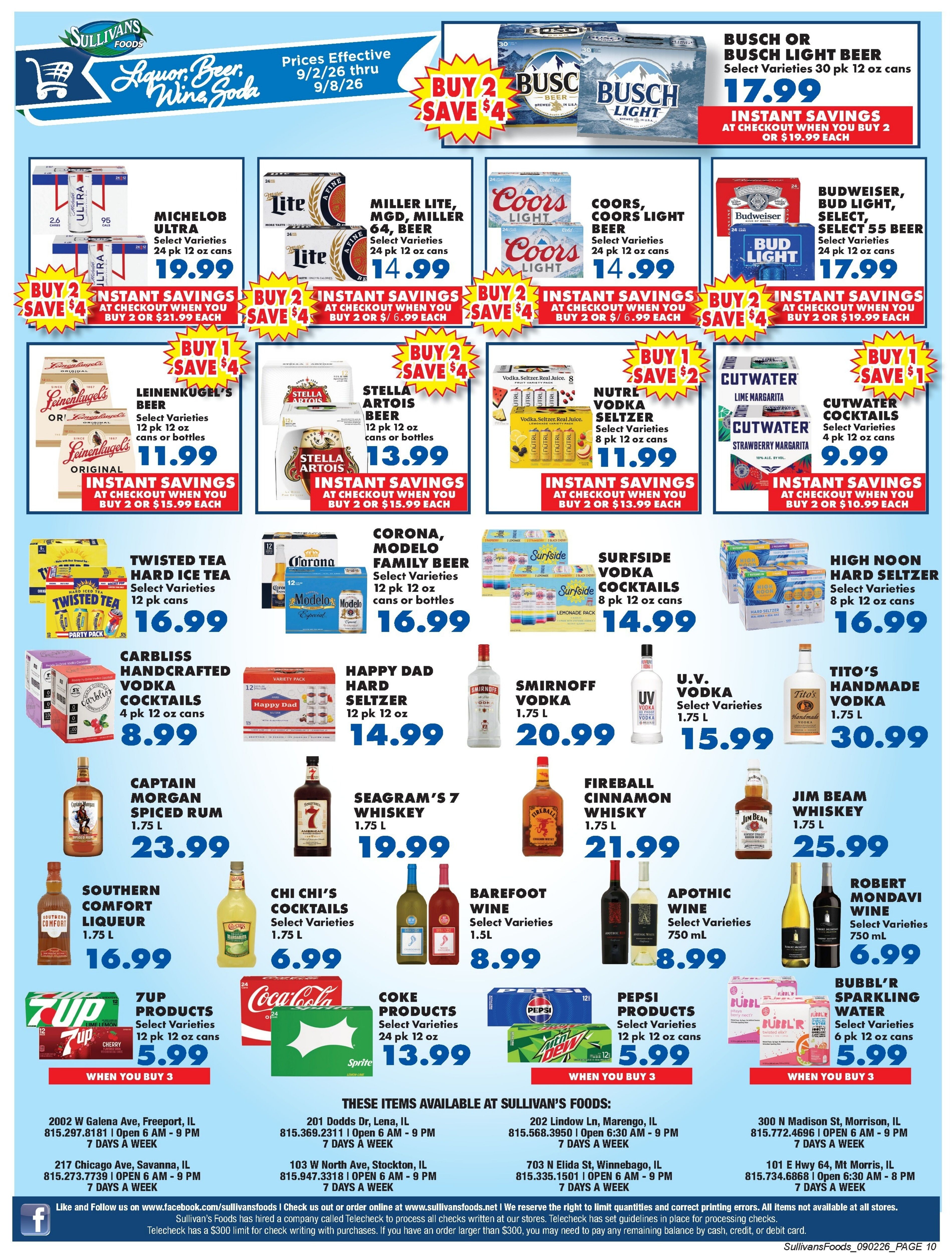 Sullivan's Foods (Freeport and other locations, IL) Weekly Ad September 2 - 8, 2026