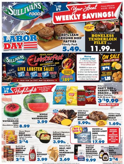 Sullivan's Foods (Kewanee, Mendota and Princeton, IL) Weekly Ad September 2 - 8, 2026