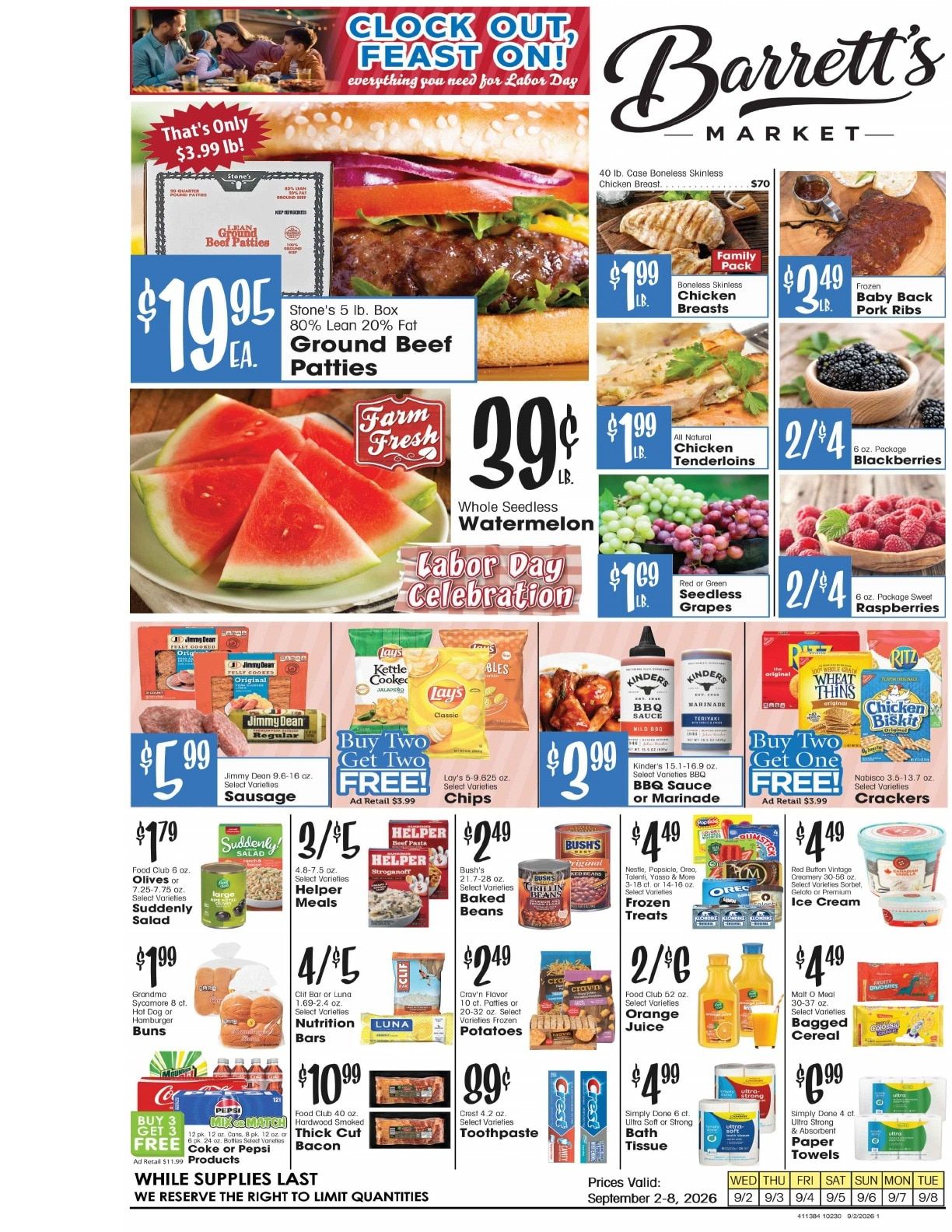 Barrett's Foodtown Weekly Ad September 2 - 8, 2026