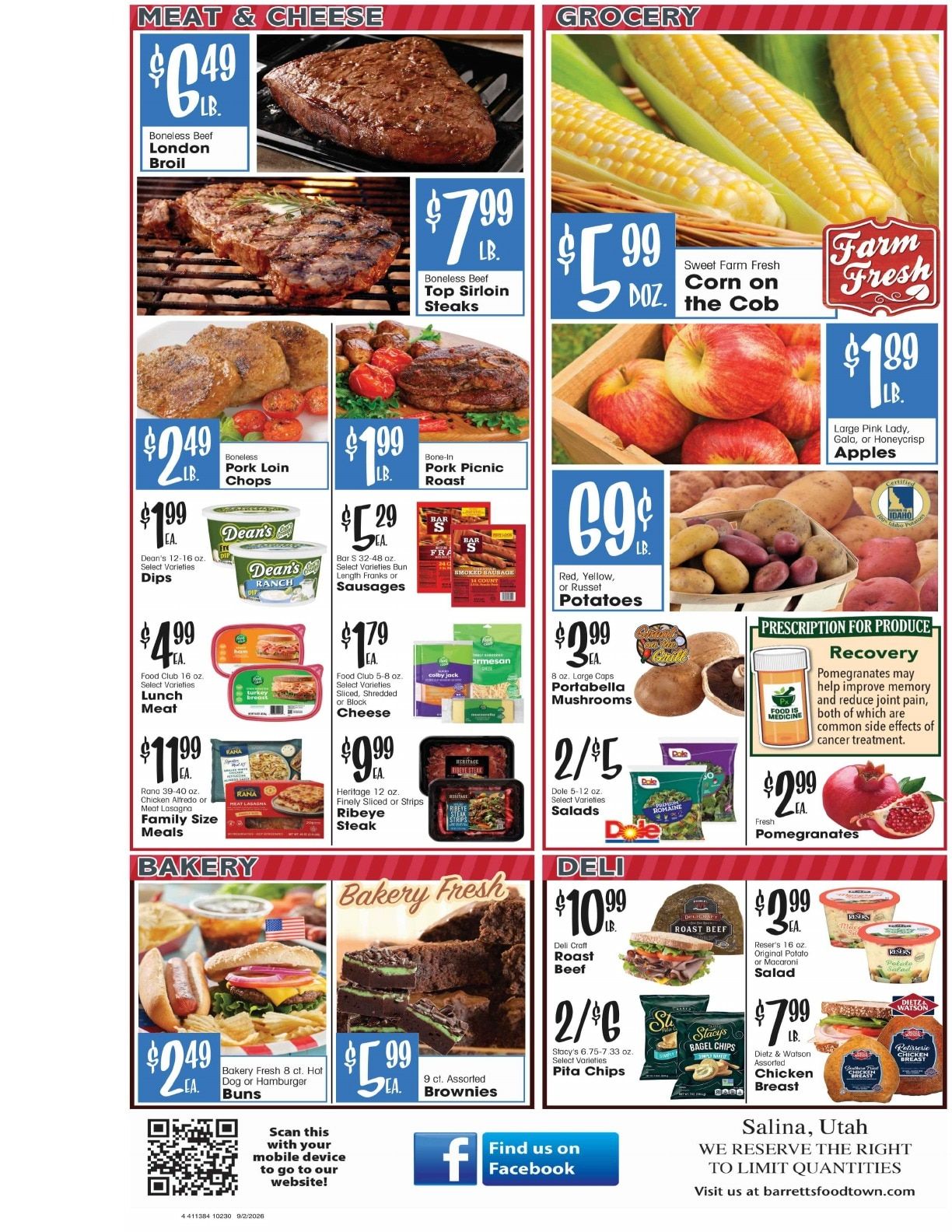 Barrett's Foodtown Weekly Ad September 2 - 8, 2026