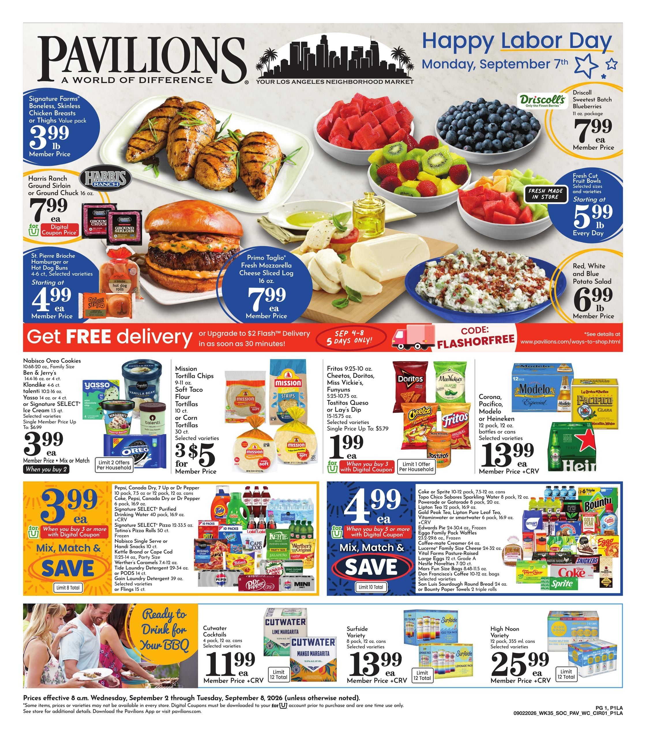 Pavilions (Alhambra Area, CA) Weekly Ad September 2 - 8, 2026