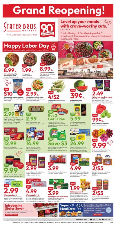 Stater Bros. Markets (Inglewood Area, CA) Weekly Ad September 2 - 8, 2026