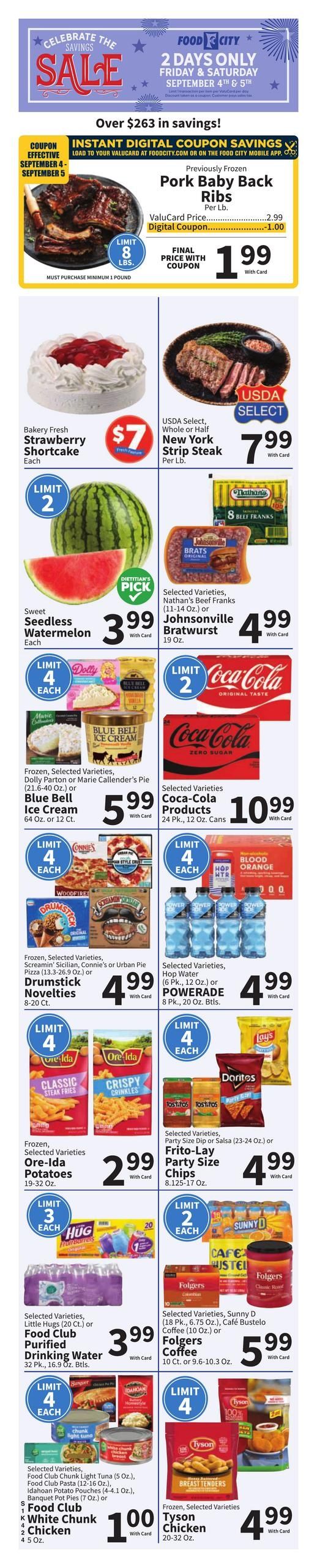 FoodCity (Clarkrange Area, TN) Weekly Ad September 2 - 8, 2026