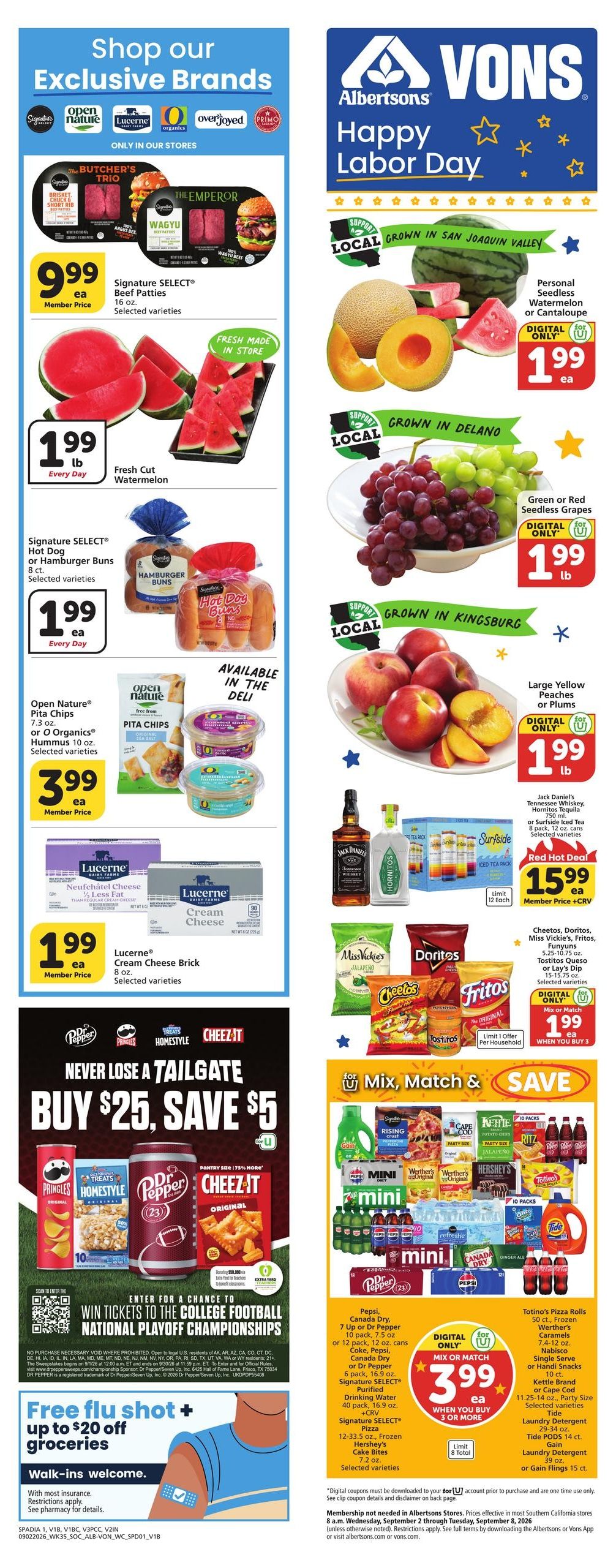 Vons (Beverly Hills Area, CA) Weekly Ad September 2 - 8, 2026