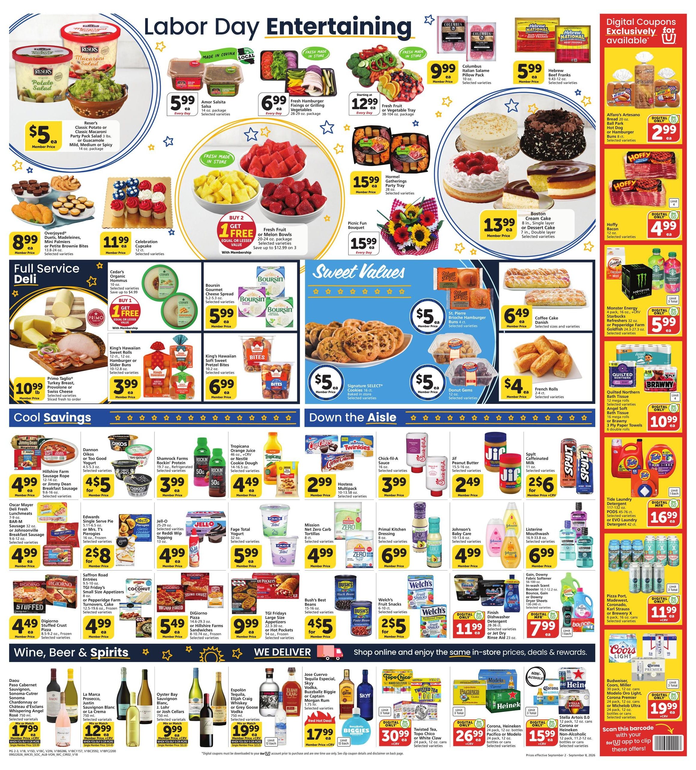 Vons (Beverly Hills Area, CA) Weekly Ad September 2 - 8, 2026
