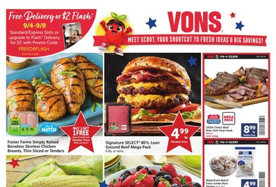 Vons (Clovis-Fresno Area, CA) Weekly Ad September 2 - 8, 2026