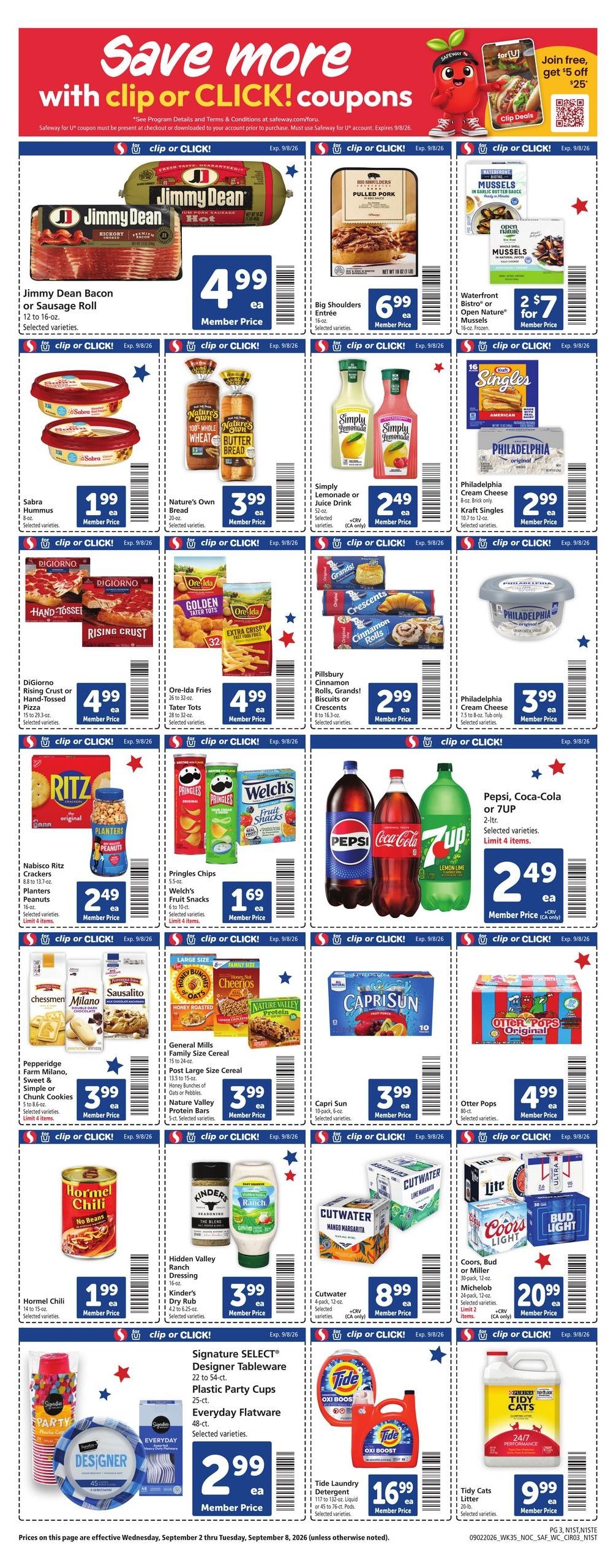 Safeway (Berkeley Area, CA) Weekly Ad September 2 - 8, 2026