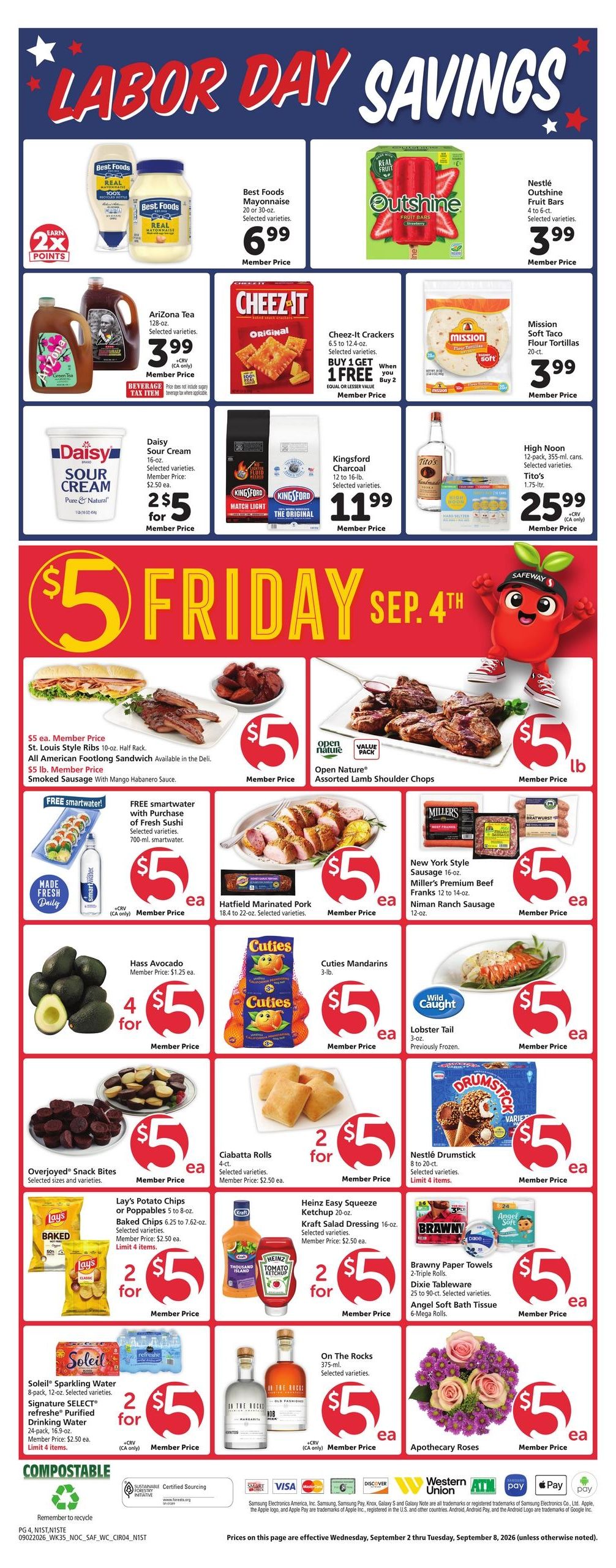 Safeway (Berkeley Area, CA) Weekly Ad September 2 - 8, 2026