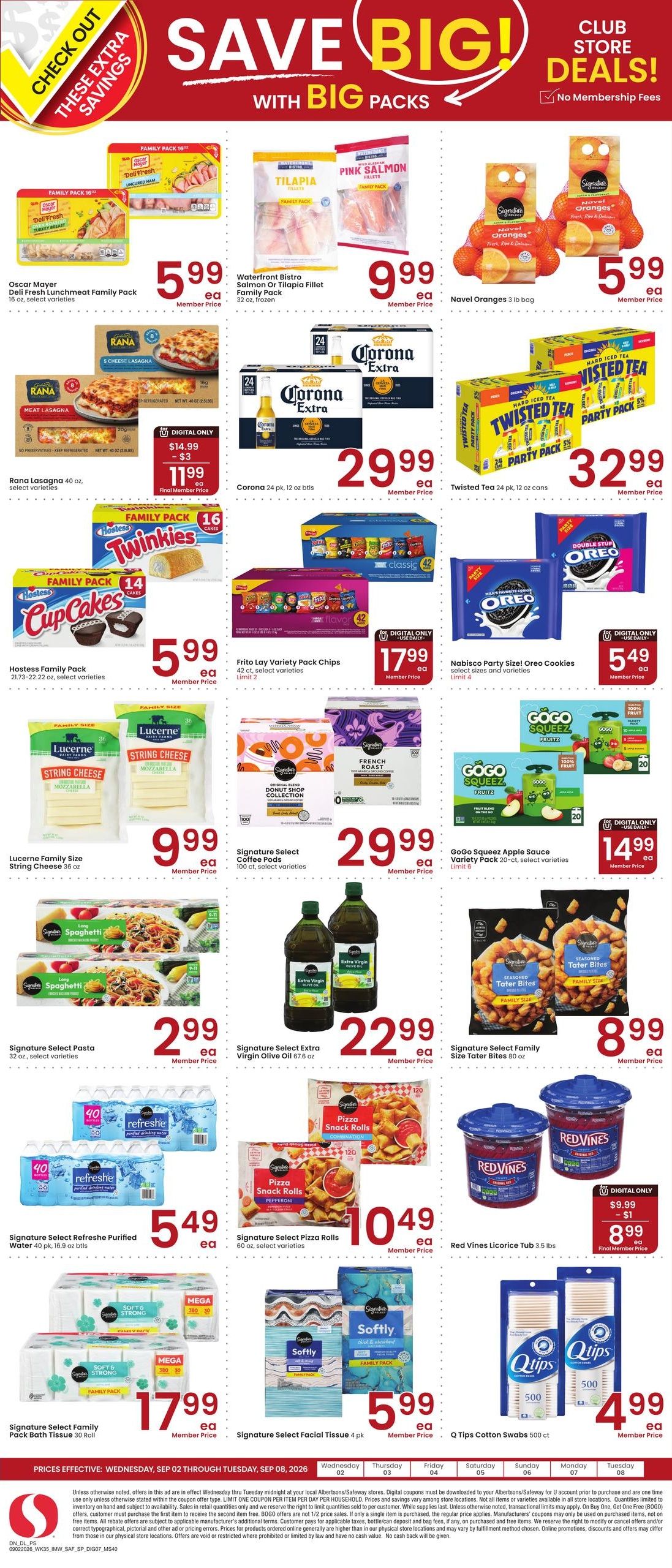 Safeway (Hot Springs-Sheridan Area, MT) Weekly Ad September 2 - 8, 2026