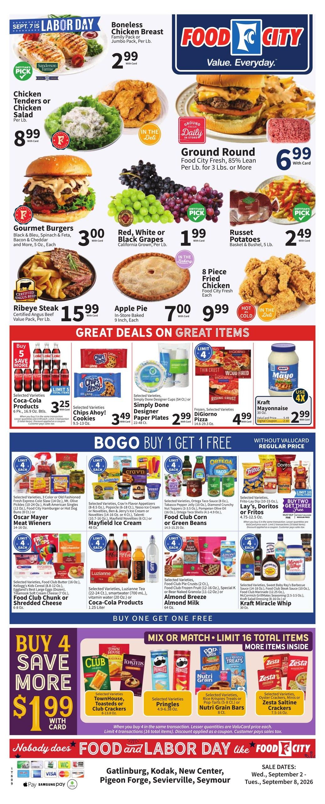 FoodCity (Bryson City Area, NC) Weekly Ad September 2 - 8, 2026