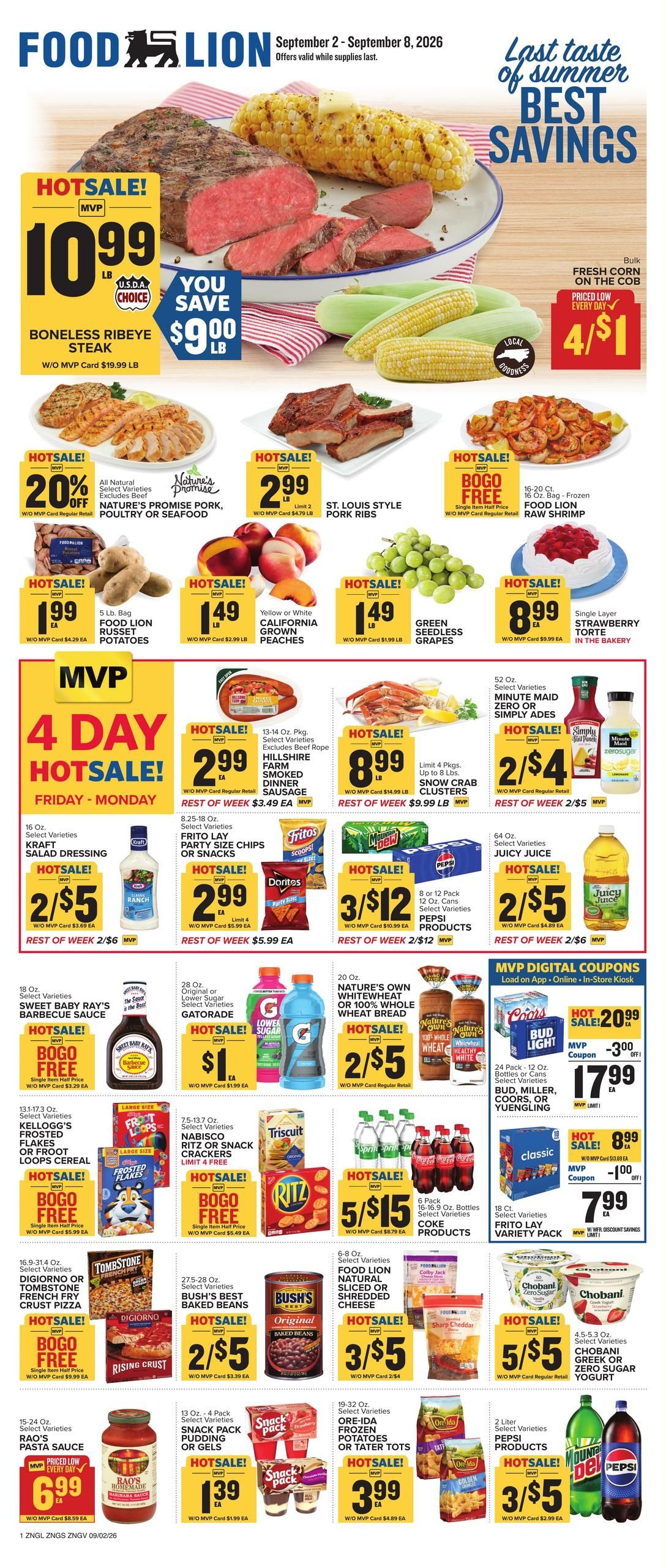 Food Lion (Asheville Area, NC) Weekly Ad September 2 - 8, 2026