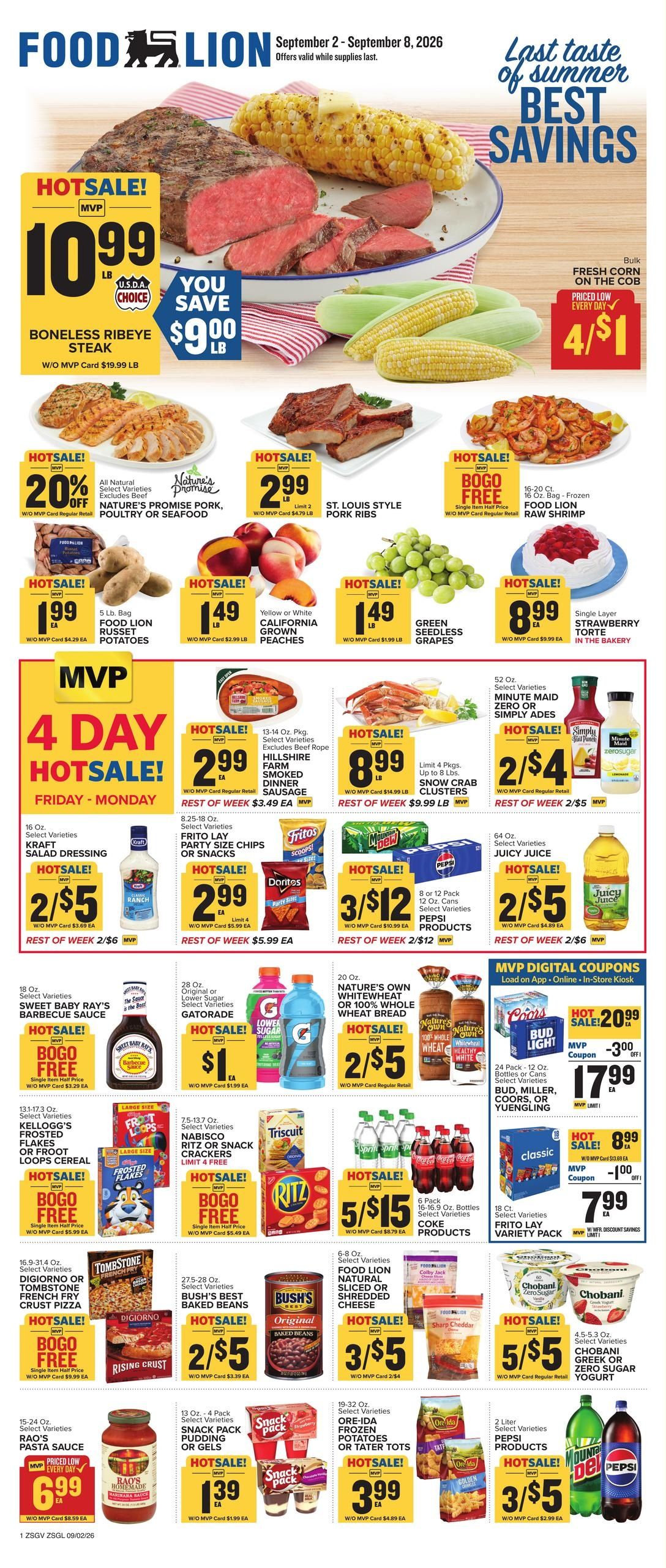 Food Lion (Richburg Area, SC) Weekly Ad September 2 - 8, 2026
