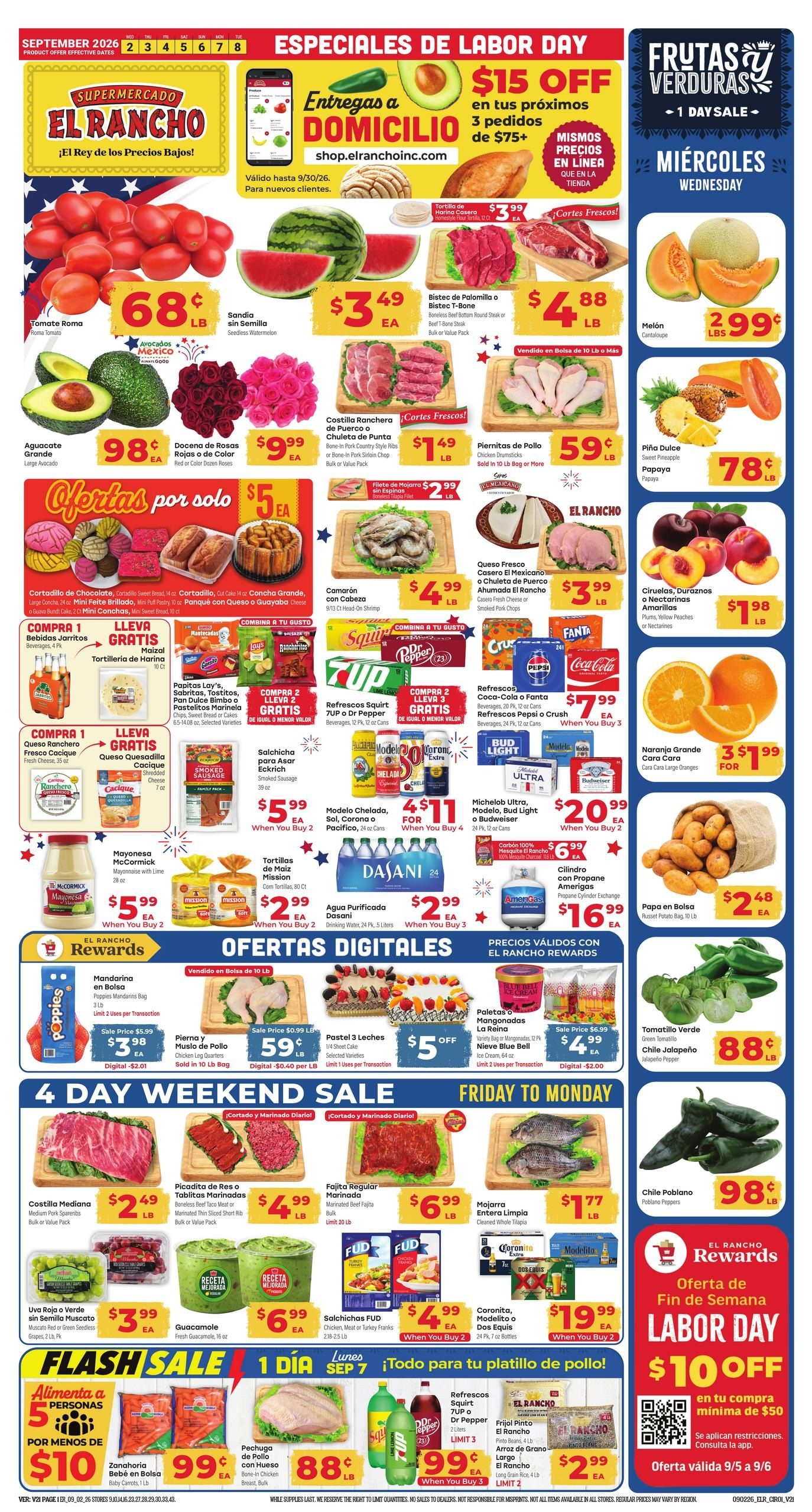 El Rancho Supermercado (Allen Area, TX) Weekly Ad September 2 - 8, 2026