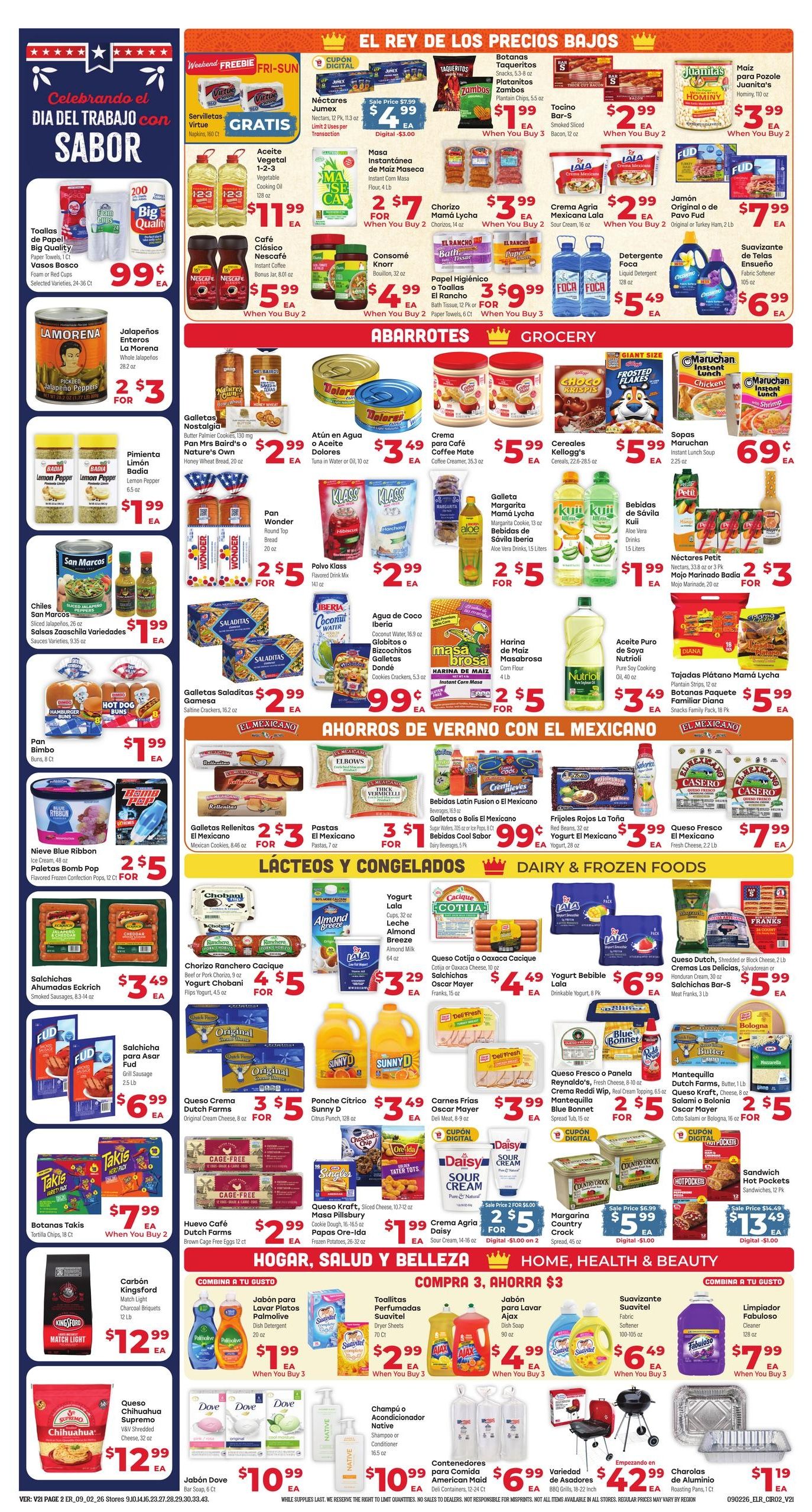 El Rancho Supermercado (Allen Area, TX) Weekly Ad September 2 - 8, 2026