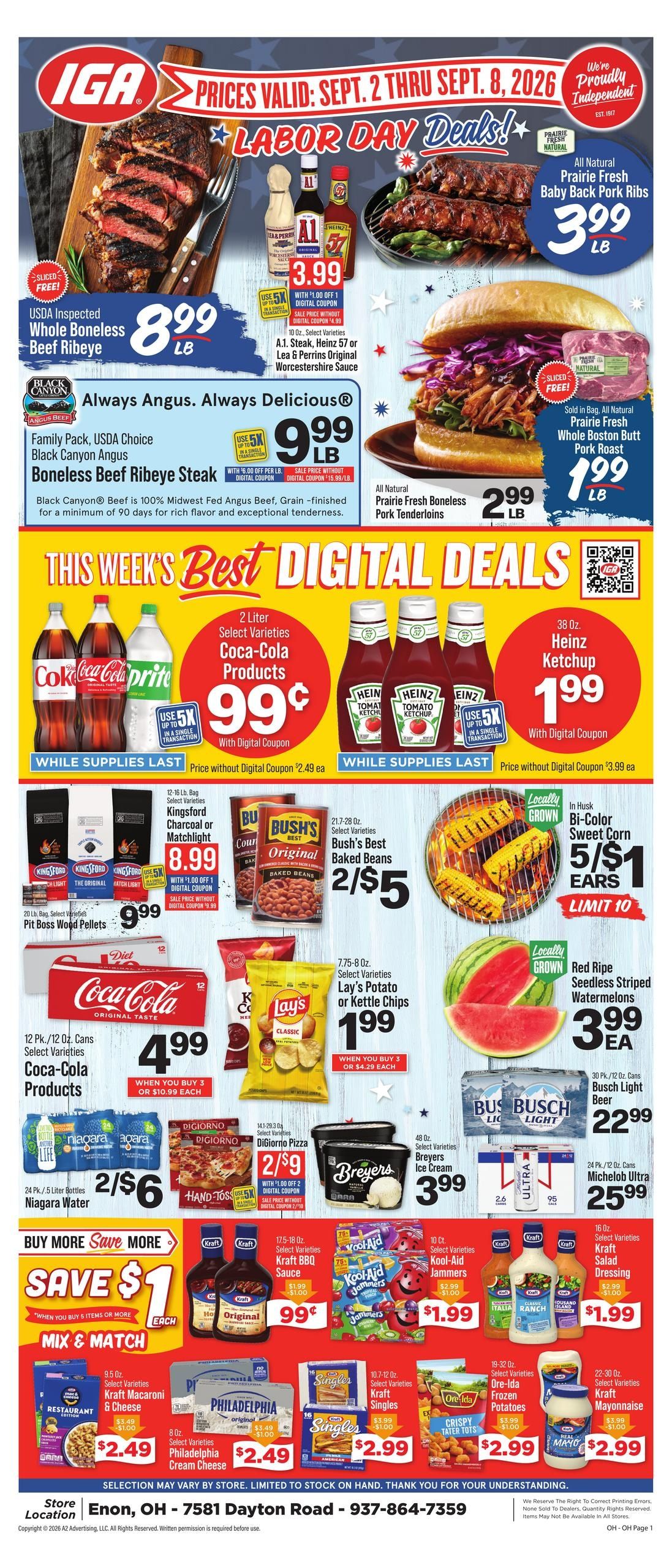 IGA (Dayton Area, OH) Weekly Ad September 2 - 8, 2026