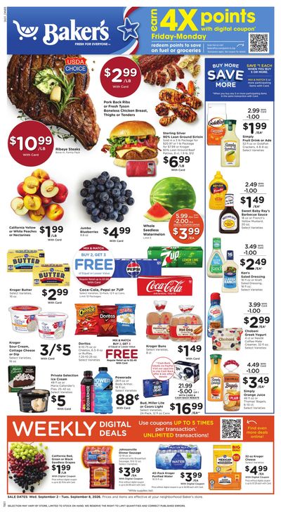 Baker's (Council Bluffs Area, IA) Weekly Ad September 2 - 8, 2026
