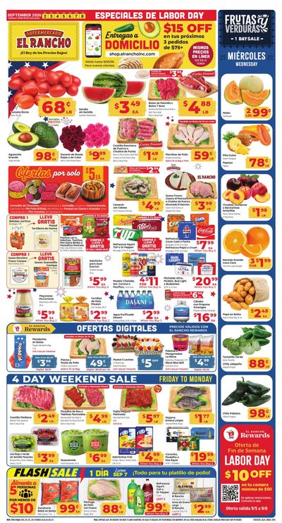 El Rancho Supermercado (Carrollton Area, TX) Weekly Ad September 2 - 8, 2026