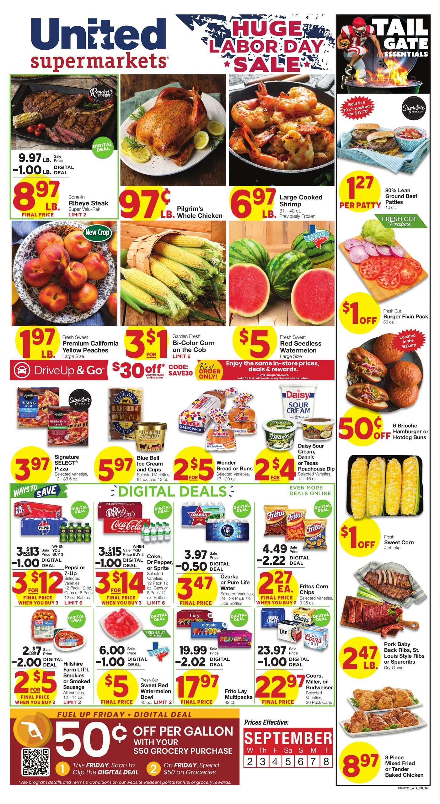 United Supermarkets (Alanreed Area, TX) Weekly Ad September 2 - 8, 2026