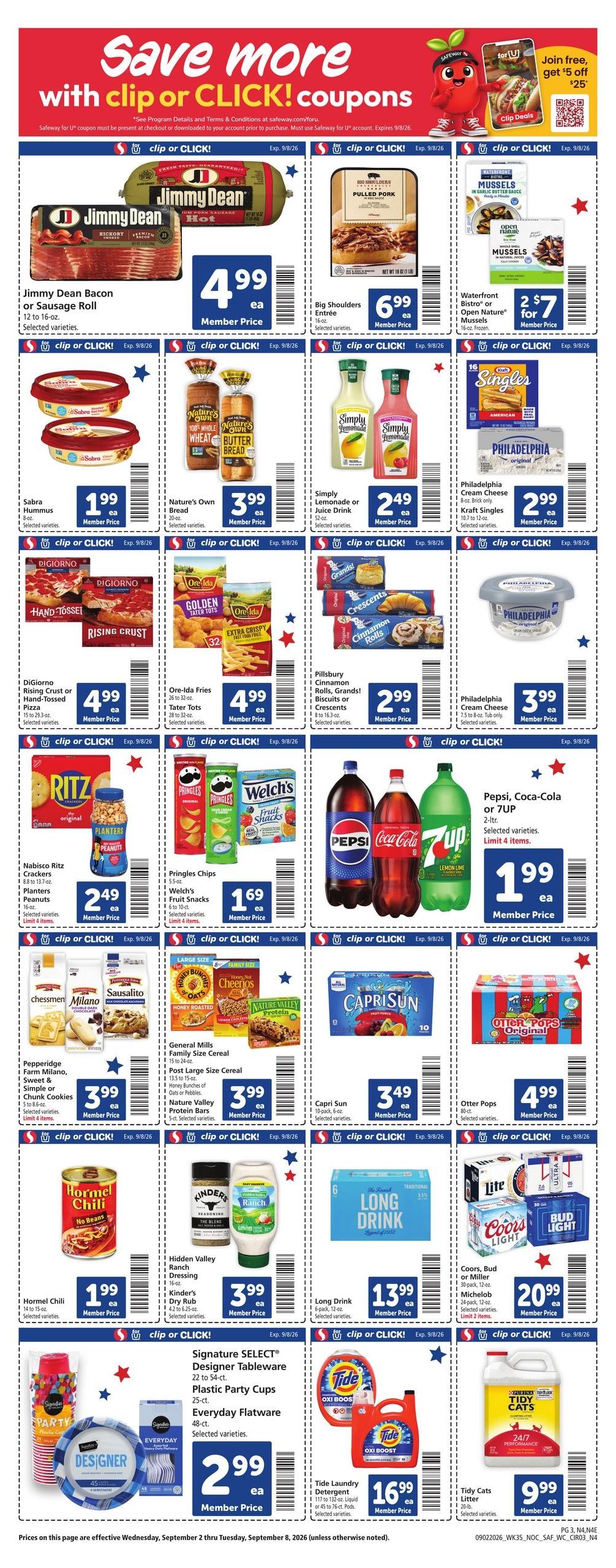 Safeway (Loyalton Area, CA) Weekly Ad September 2 - 8, 2026