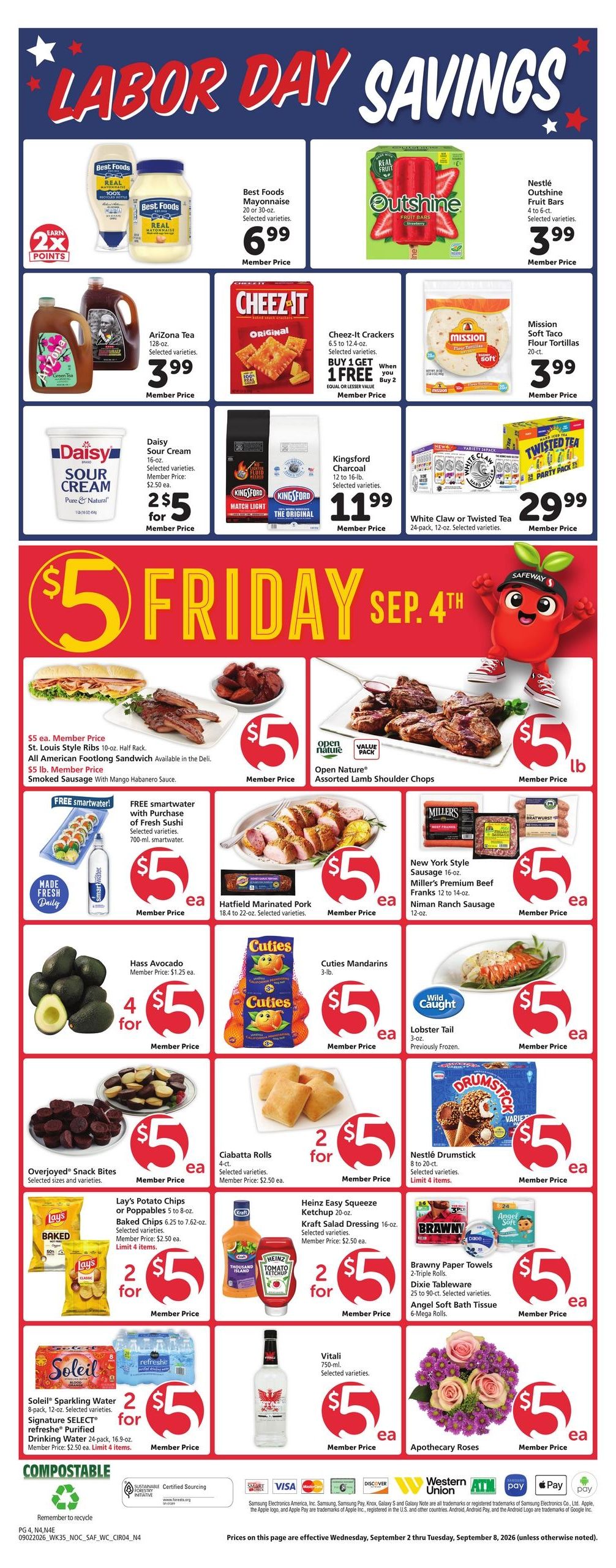 Safeway (Loyalton Area, CA) Weekly Ad September 2 - 8, 2026
