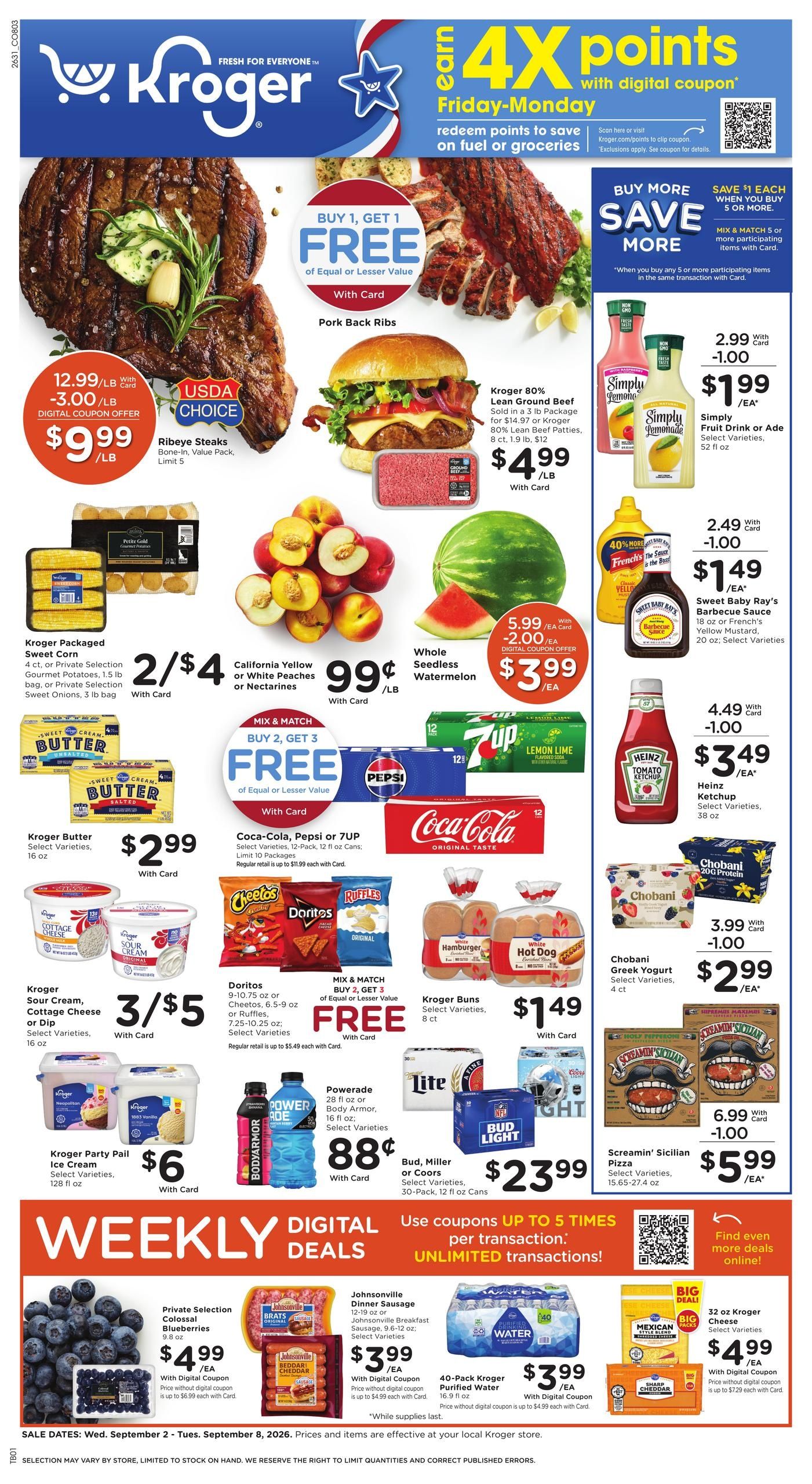 Kroger (East Liverpool Area, OH) Weekly Ad September 2 - 8, 2026