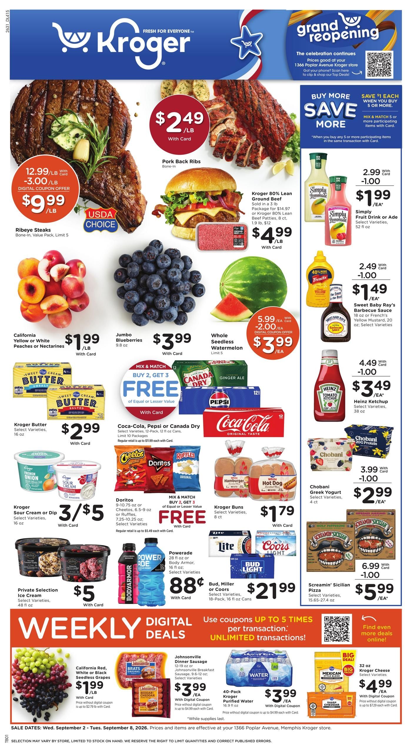 Kroger (Memphis Area, TN) Weekly Ad September 2 - 8, 2026