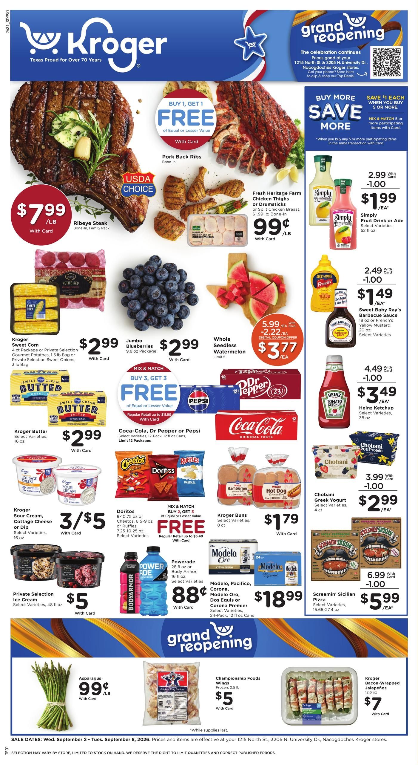 Kroger (Timpson Area, TX) Weekly Ad September 2 - 8, 2026