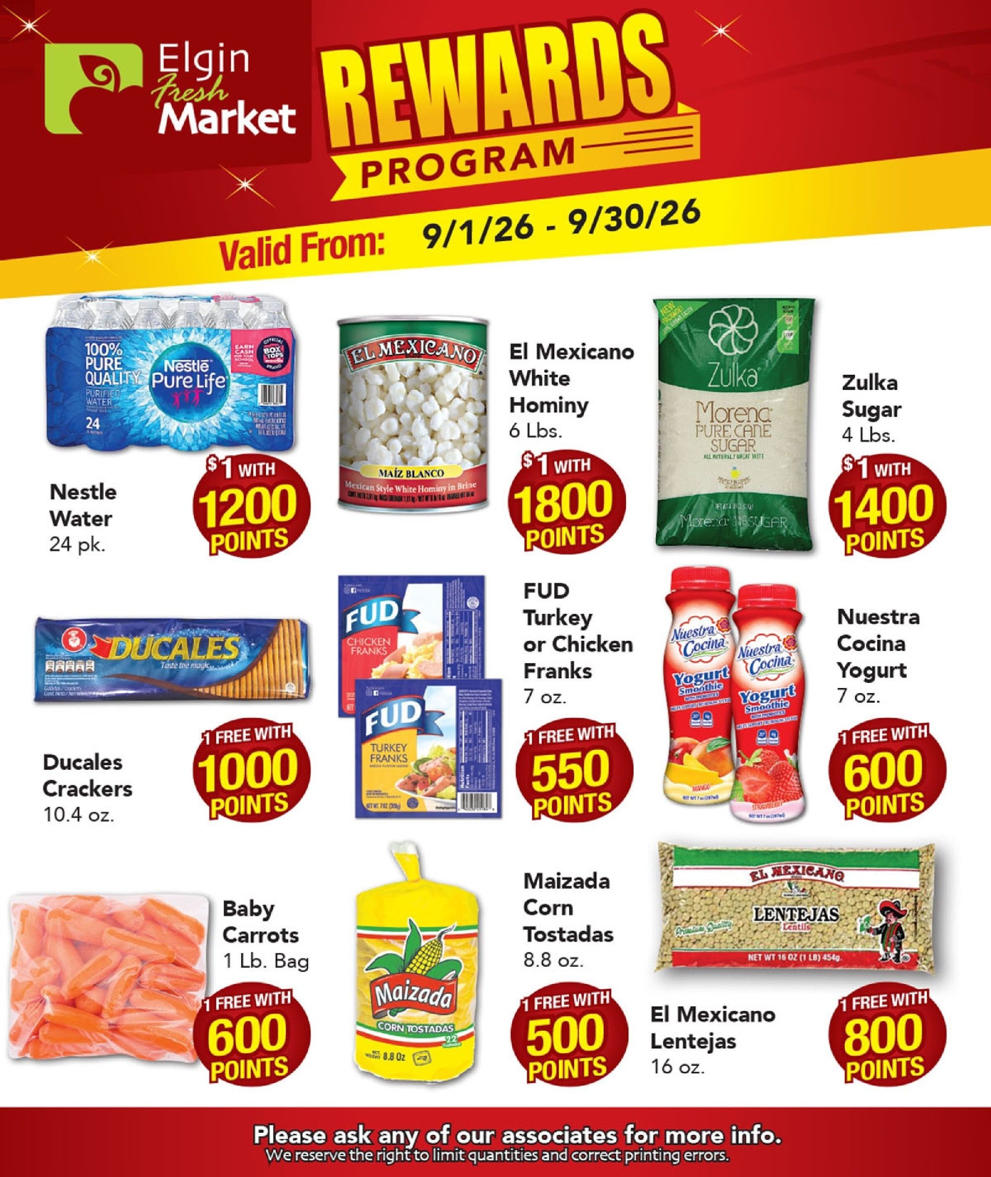 Elgin Fresh Market Monthly Rewards Weekly Ad September 1 - 30, 2026
