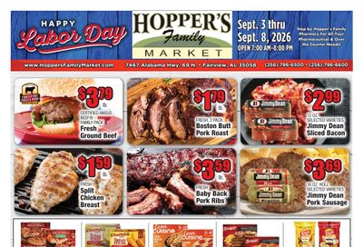 Hopper's Family Market Weekly Ad September 2 - 8, 2026
