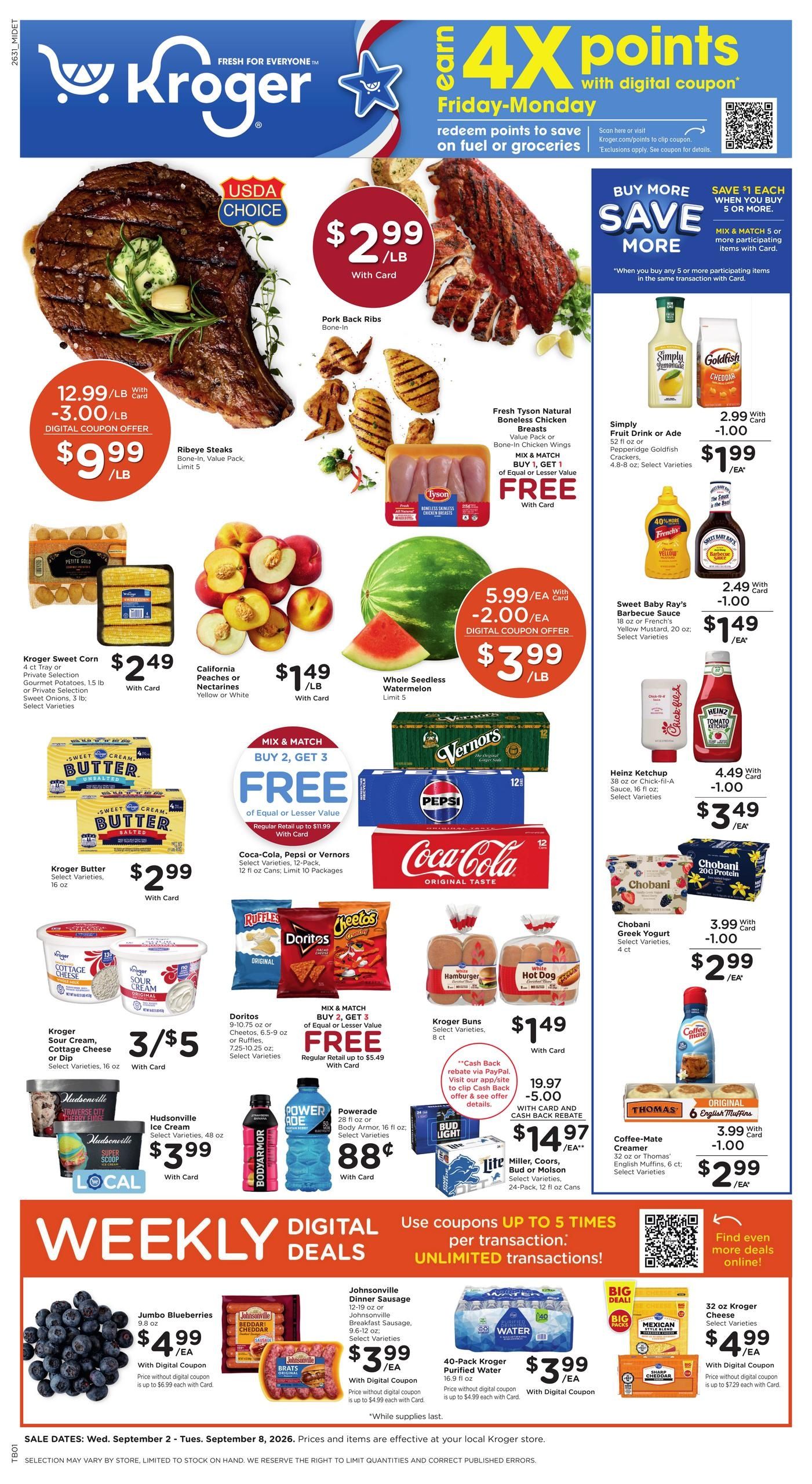 Kroger (Ann Arbor Area, MI) Weekly Ad September 2 - 8, 2026