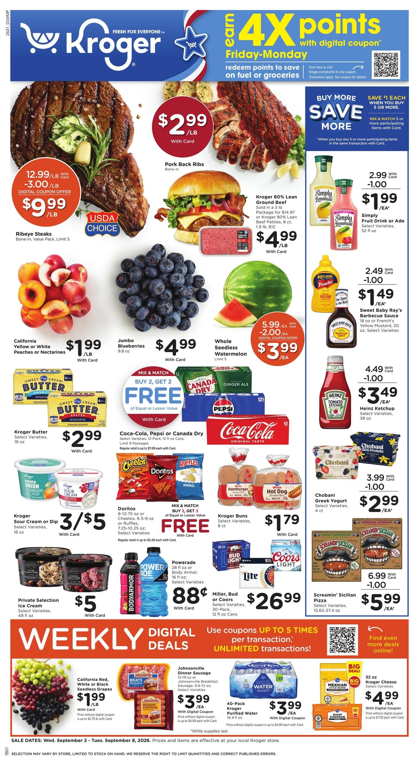 Kroger (West Memphis Area, AR) Weekly Ad September 2 - 8, 2026