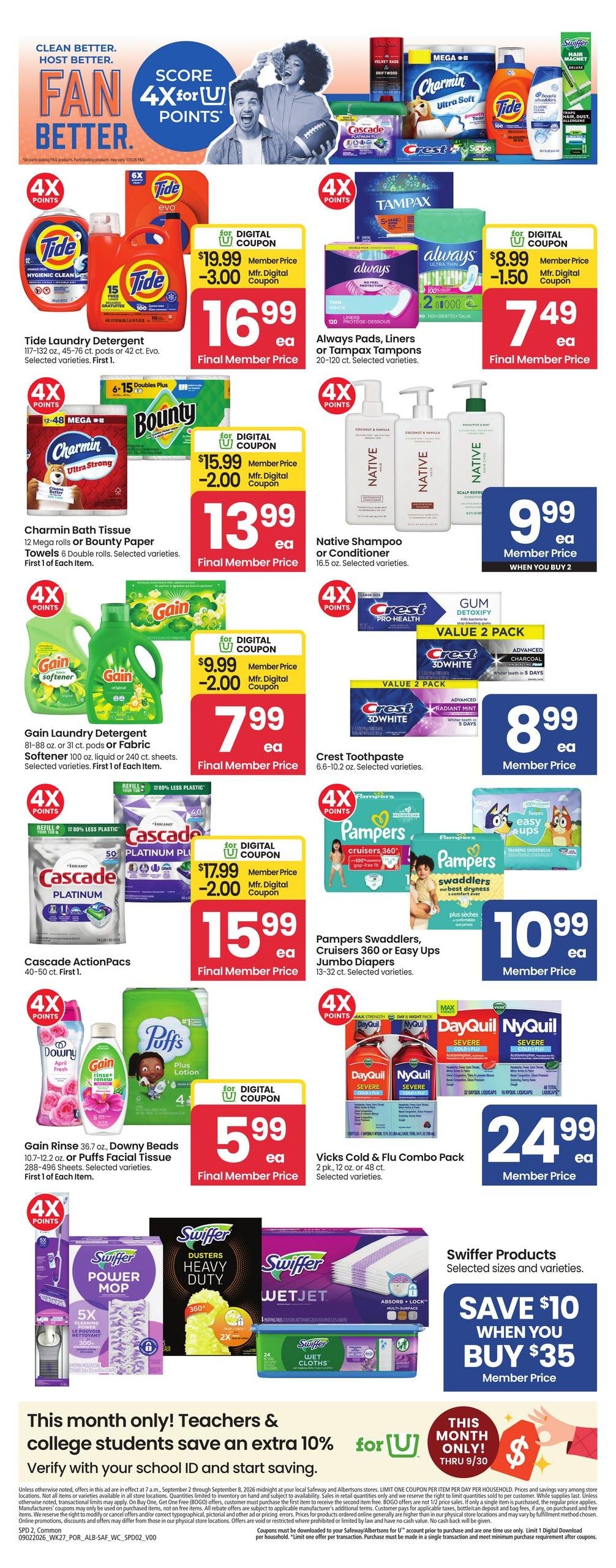Safeway (Vancouver Area, WA) Weekly Ad September 2 - 8, 2026