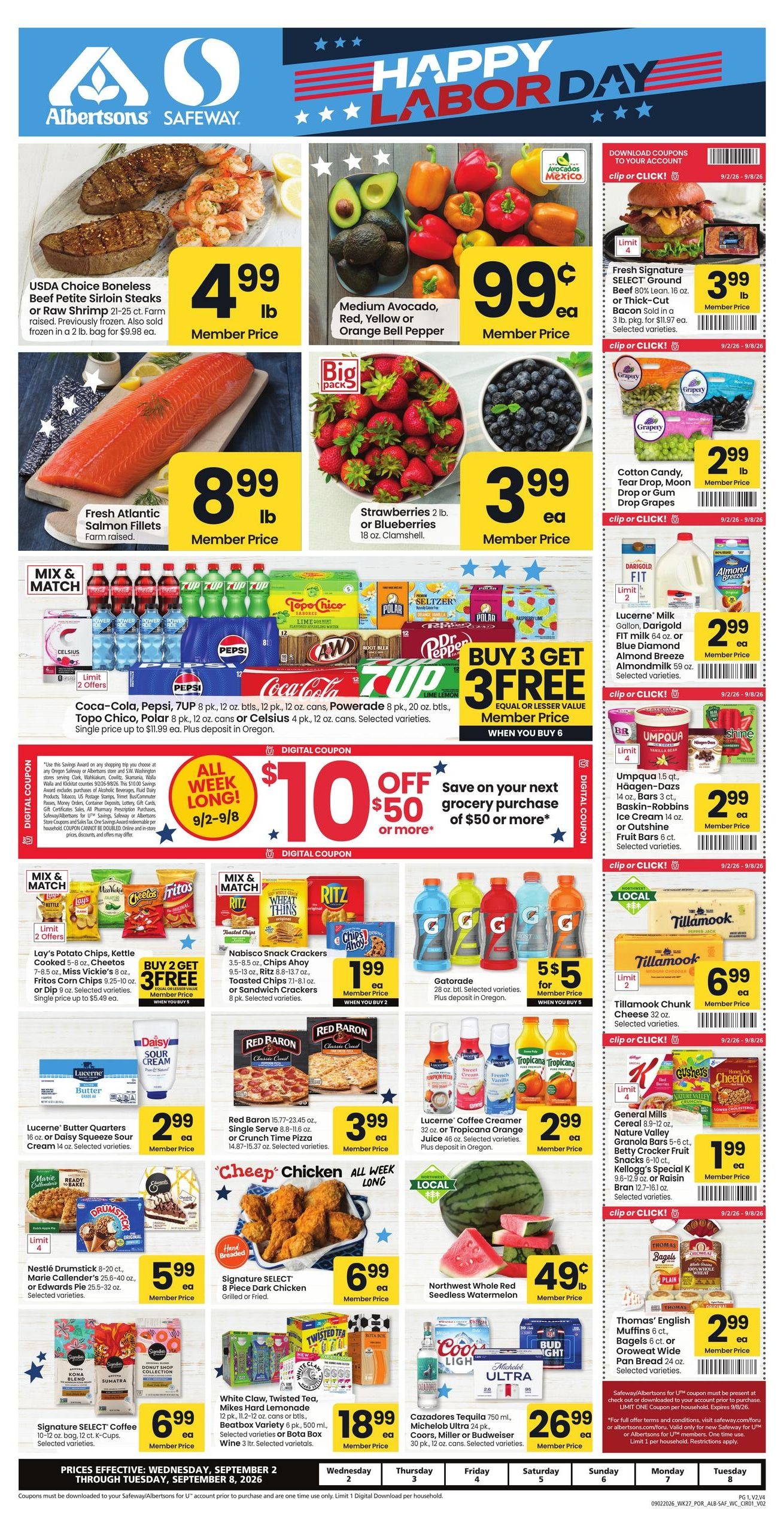 Safeway (Vancouver Area, WA) Weekly Ad September 2 - 8, 2026