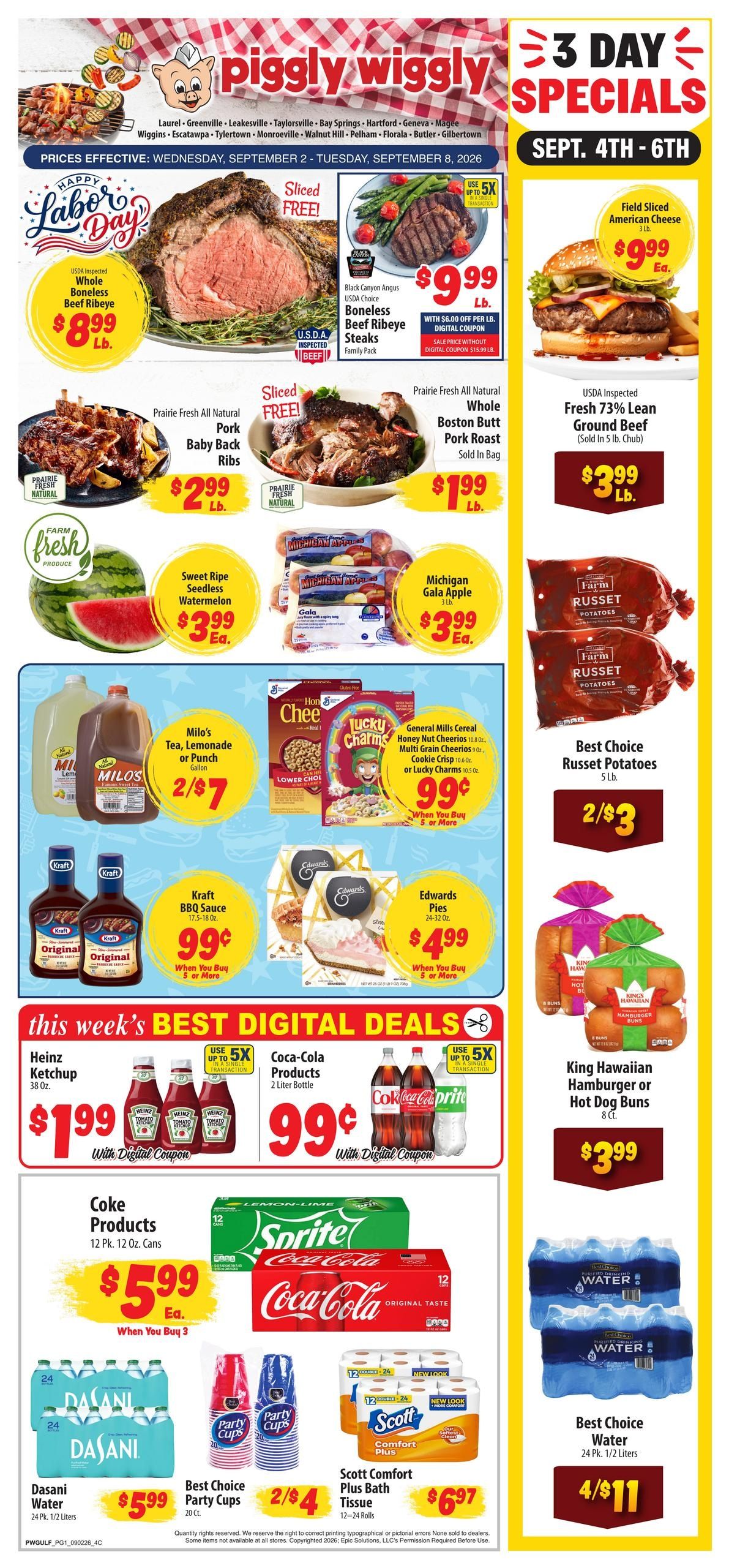 Piggly Wiggly (Pelham Area, GA) Weekly Ad September 2 - 8, 2026
