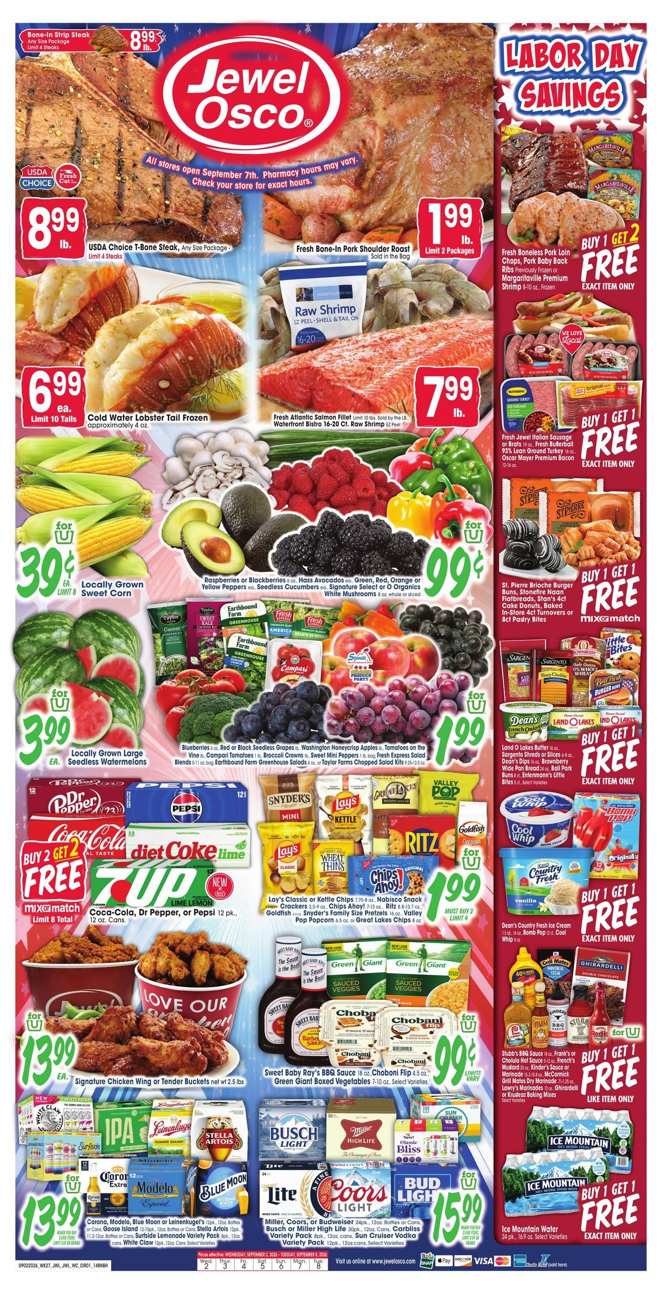 Jewel-Osco (Fairbury Area, IL) Weekly Ad September 2 - 8, 2026
