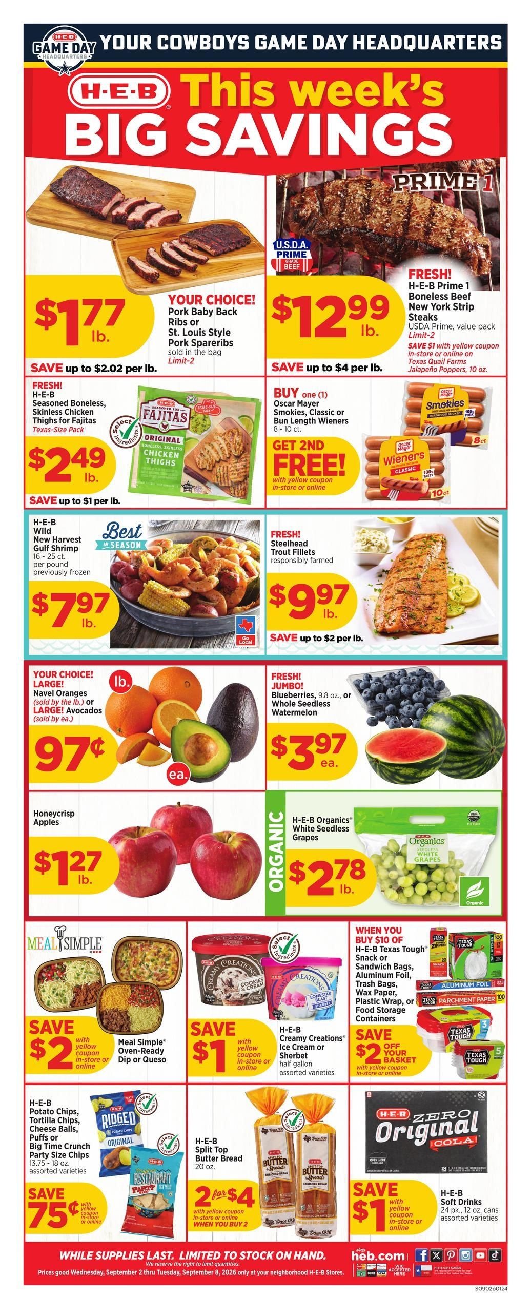 H-E-B (Abilene Area, TX) Weekly Ad September 2 - 8, 2026