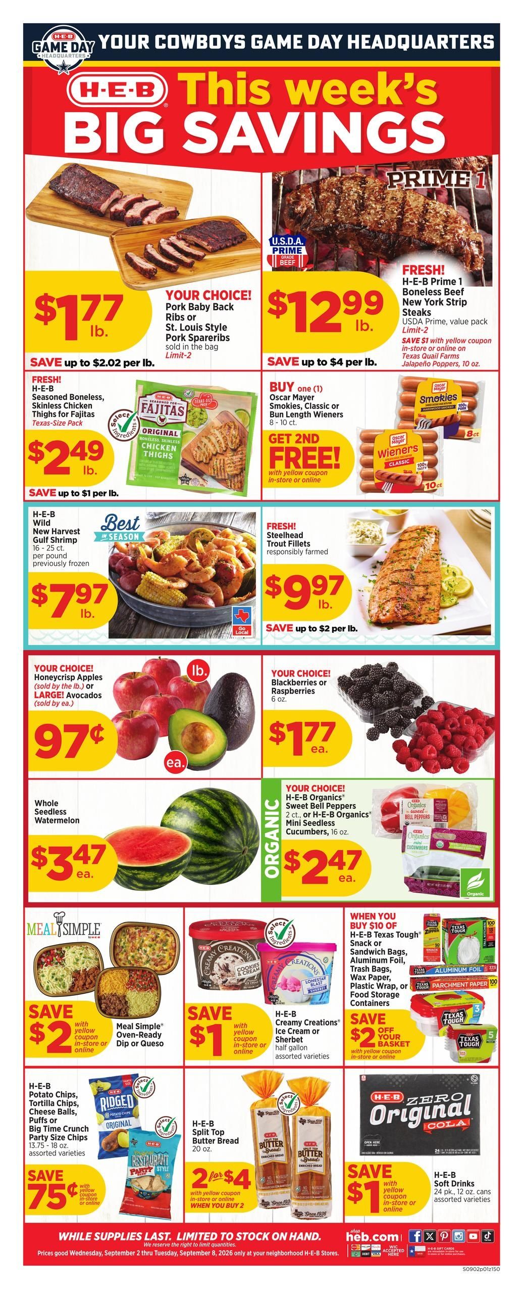 H-E-B (Azle Area, TX) Weekly Ad September 2 - 8, 2026
