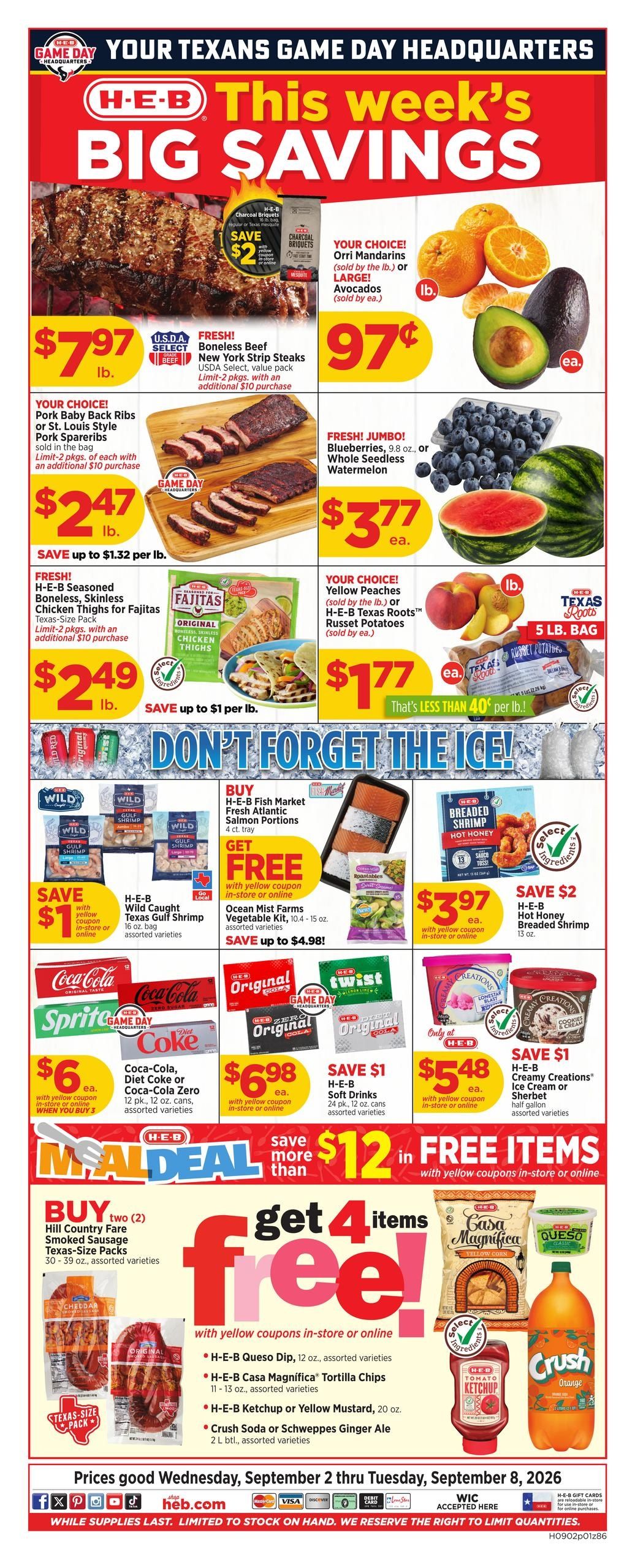 H-E-B (Bethany Area, LA) Weekly Ad September 2 - 8, 2026