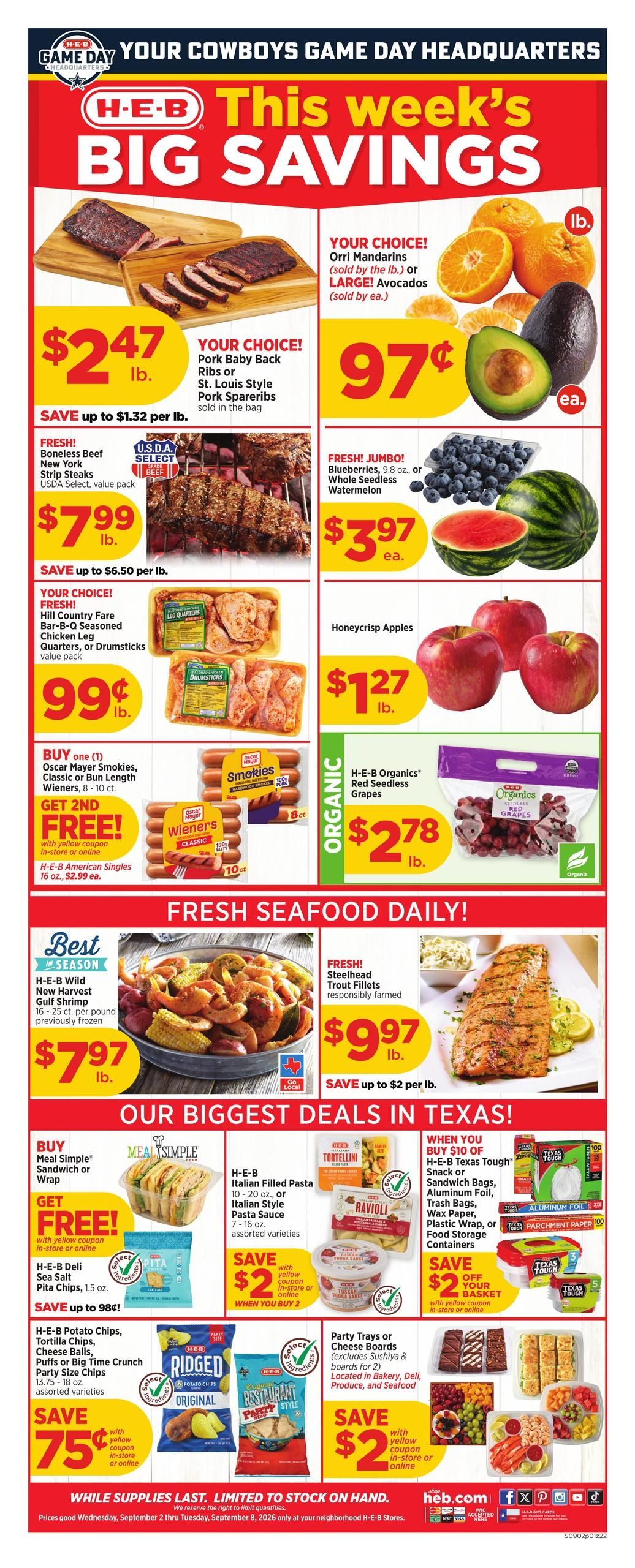 H-E-B (Corpus Christi Area, TX) Weekly Ad September 2 - 8, 2026