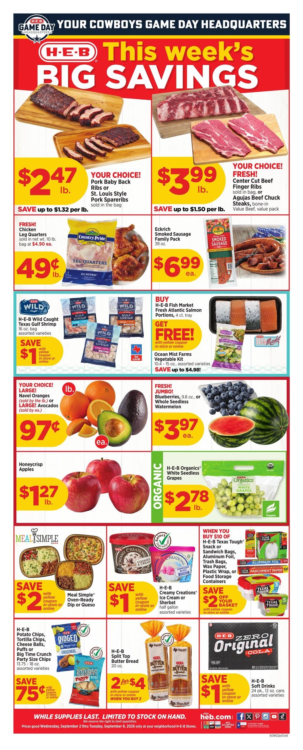 H-E-B (Odessa Area, TX) Weekly Ad September 2 - 8, 2026