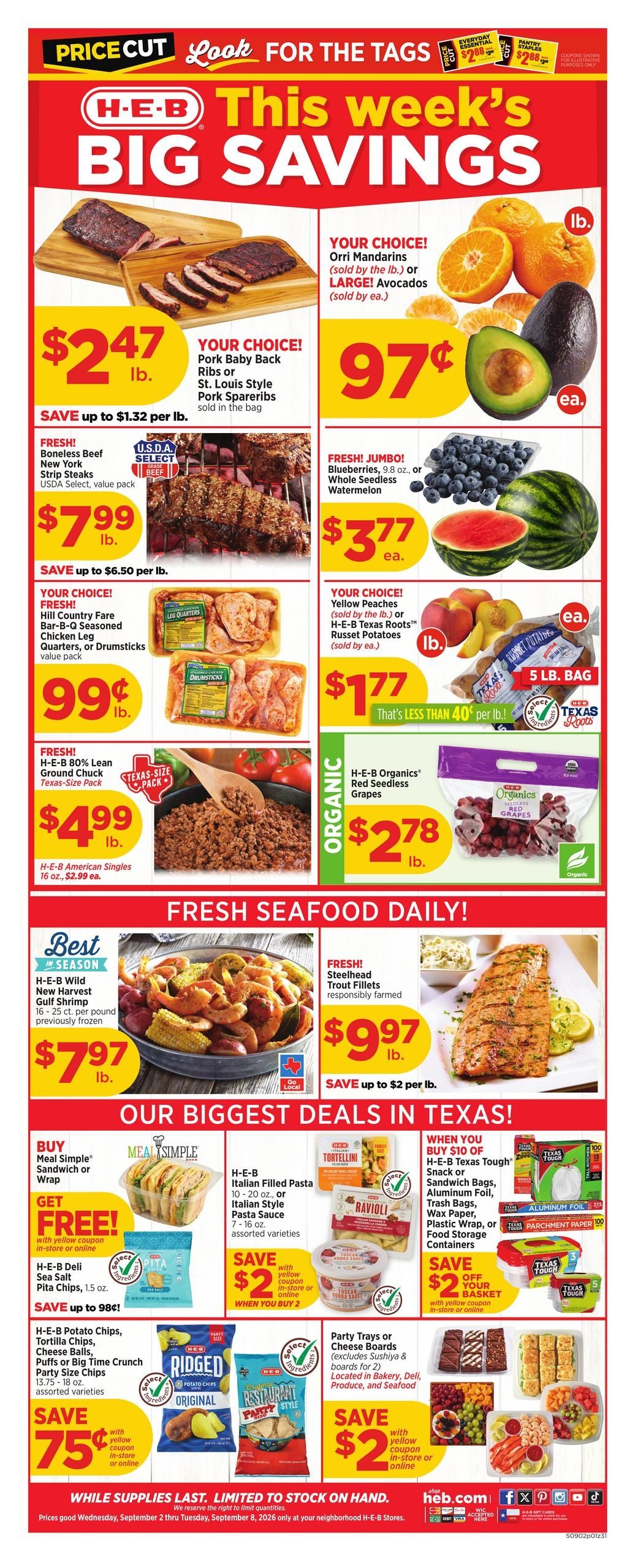 H-E-B (Bloomington Area, TX) Weekly Ad September 2 - 8, 2026