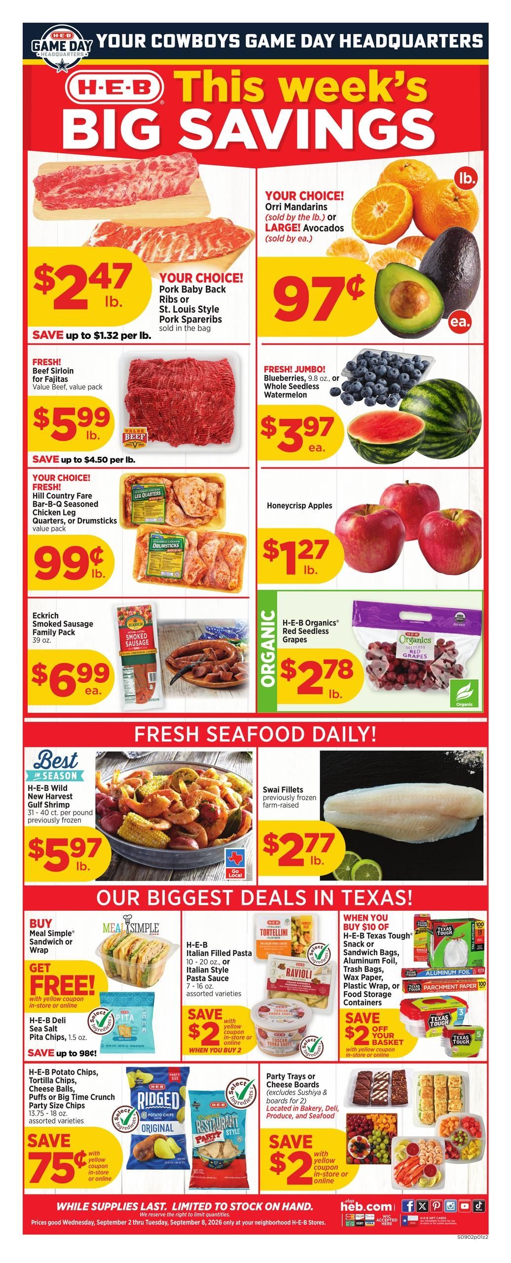 H-E-B (San Antonio Area, TX) Weekly Ad September 2 - 8, 2026