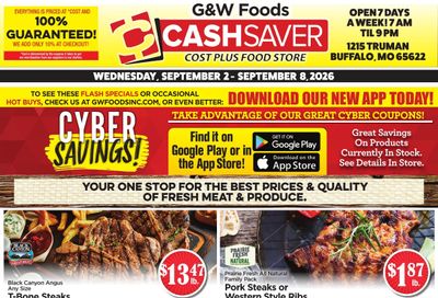 G&W Foods Cash Saver (Buffalo, MO) Weekly Ad September 2 - 8, 2026