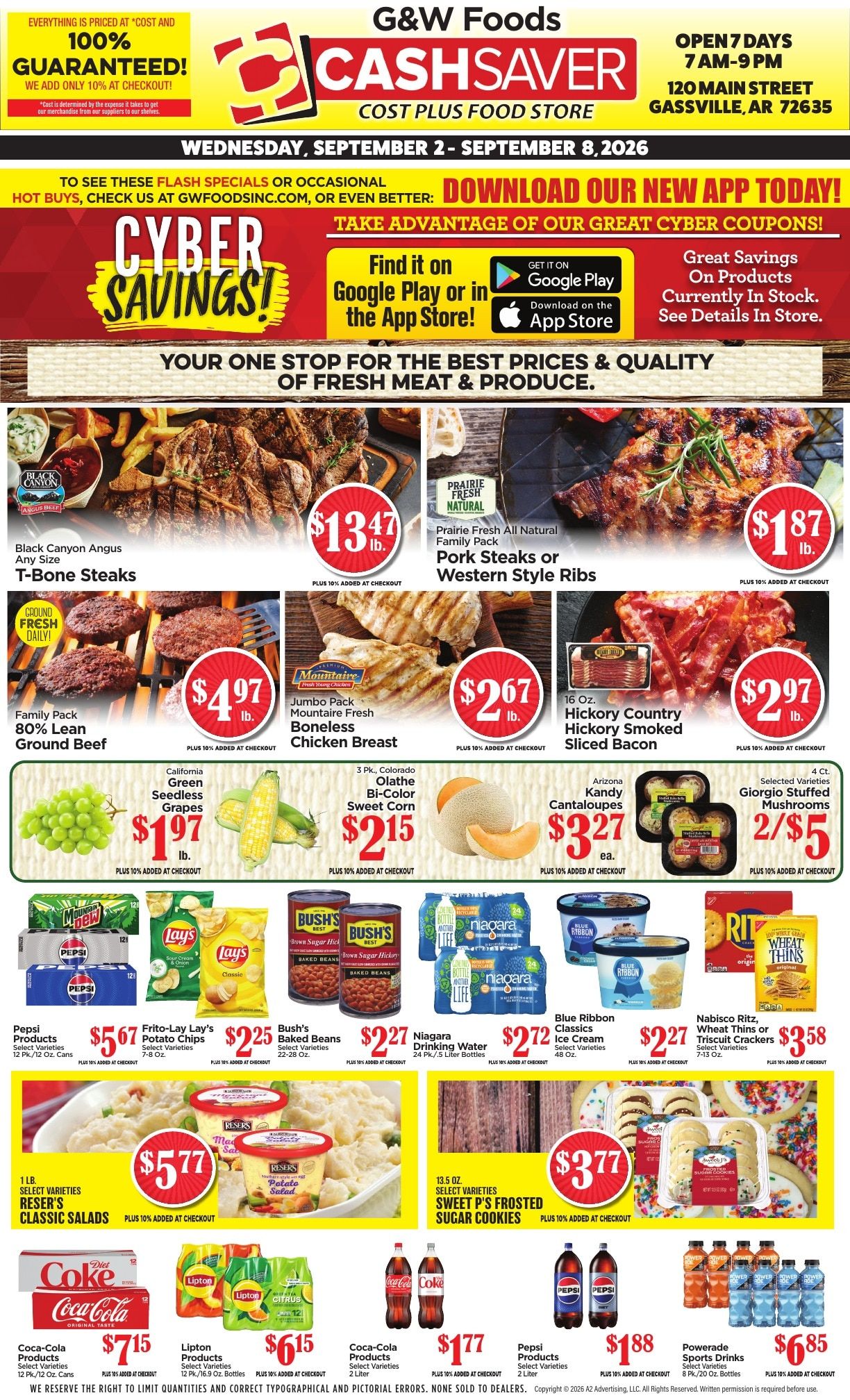G&W Foods Cash Saver (Gassville, AR) Weekly Ad September 2 - 8, 2026